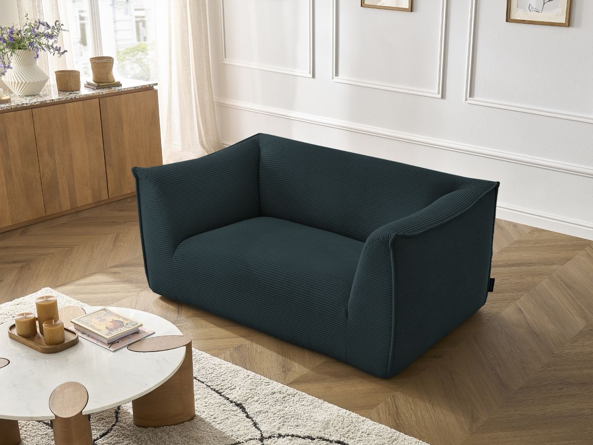 Bobochic Giorgia Sofa 2-Sitzer Cordsamt Dunkelblau