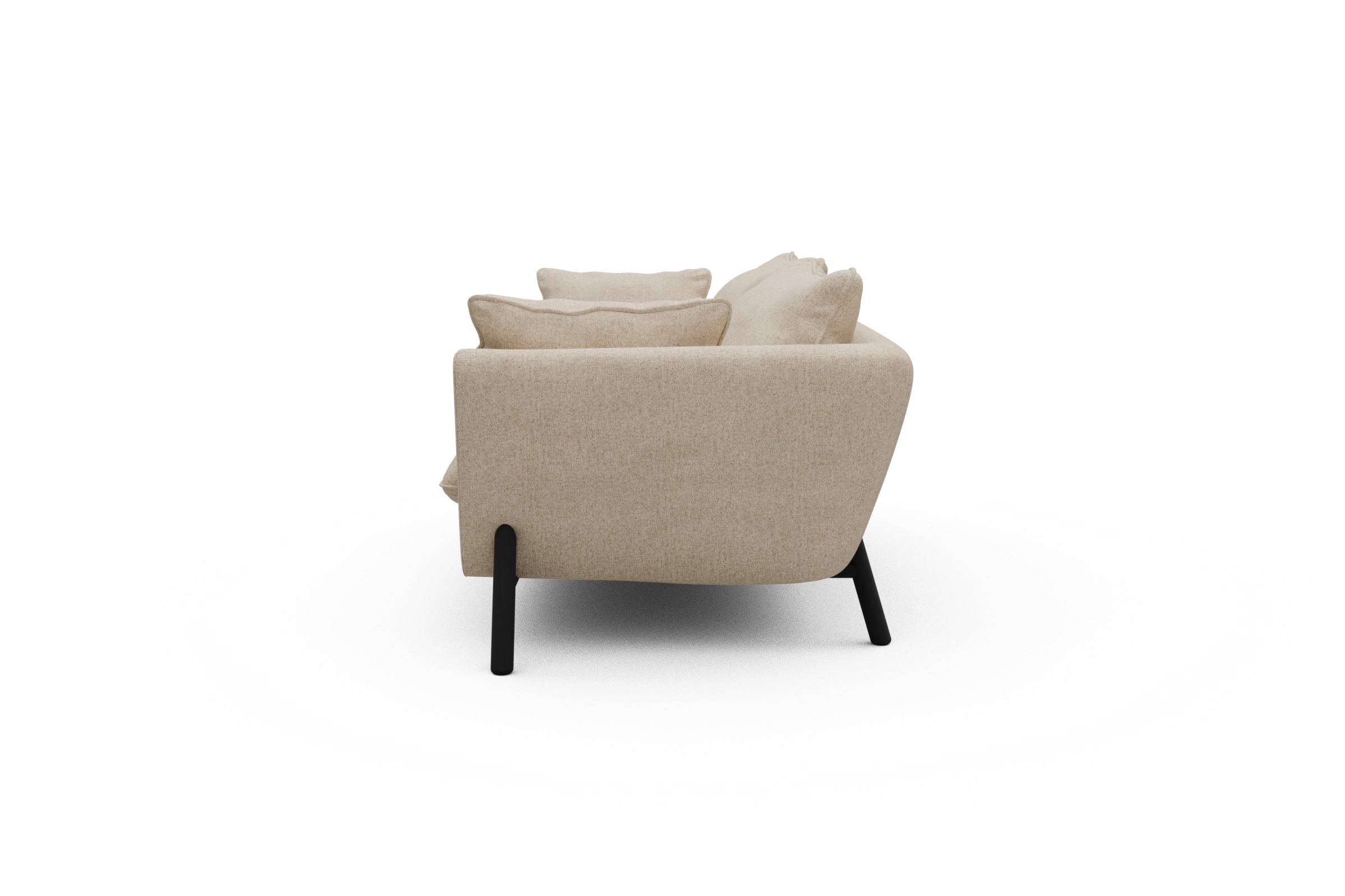 Sofa Emil PREMIUM 2-Sitzer Beinfarbe Eiche Schwarz Casone-Natural-Beige