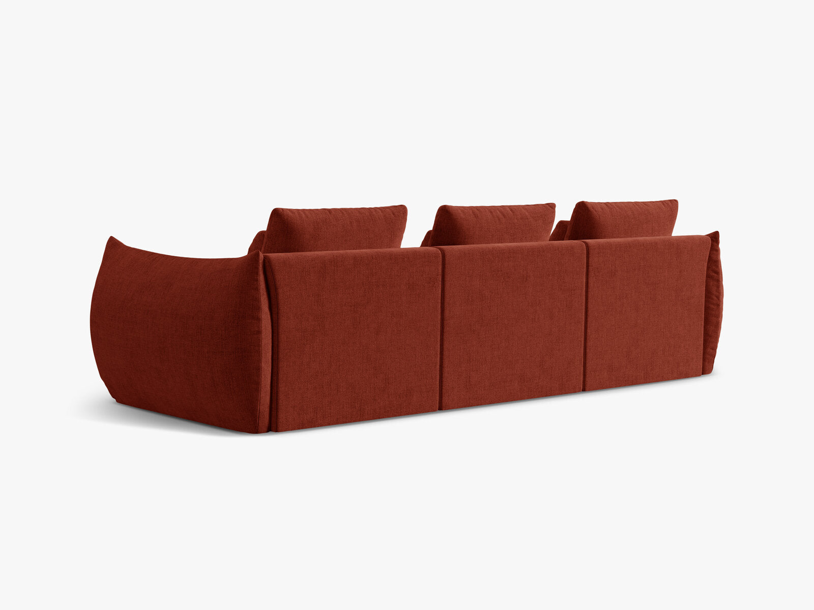 Micadoni Sofa Bloom 4-Sitzer Strukturierter Stoff Wind Kastanienbraun