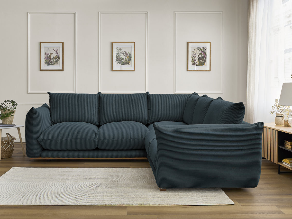 Bobochic Ernest Ecksofa Cordsamt Dunkelblau