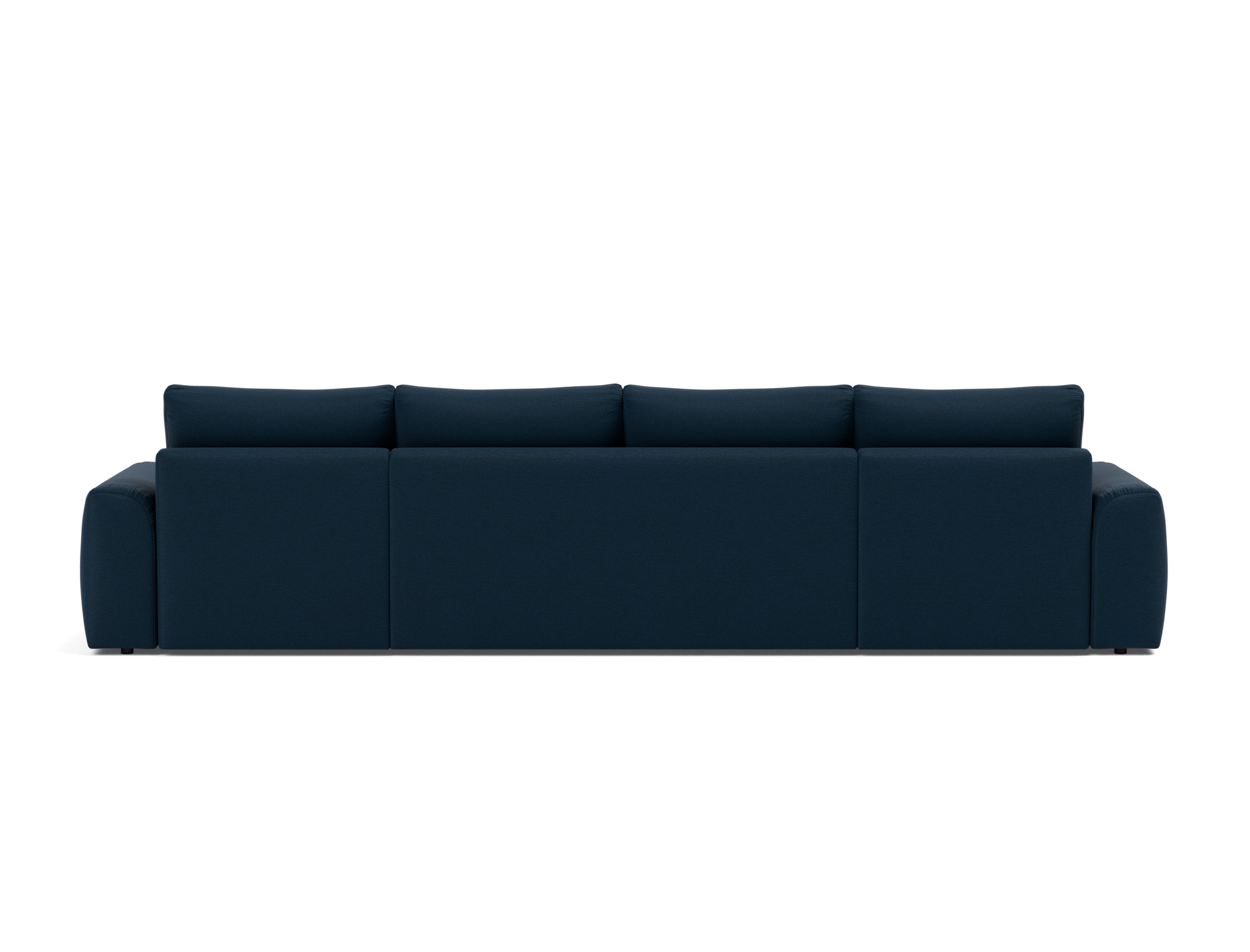 Schlafsofa Norum U-Form mit Chunky-Armlehnen Flachgewebe Mixed Dance 528-Blue
