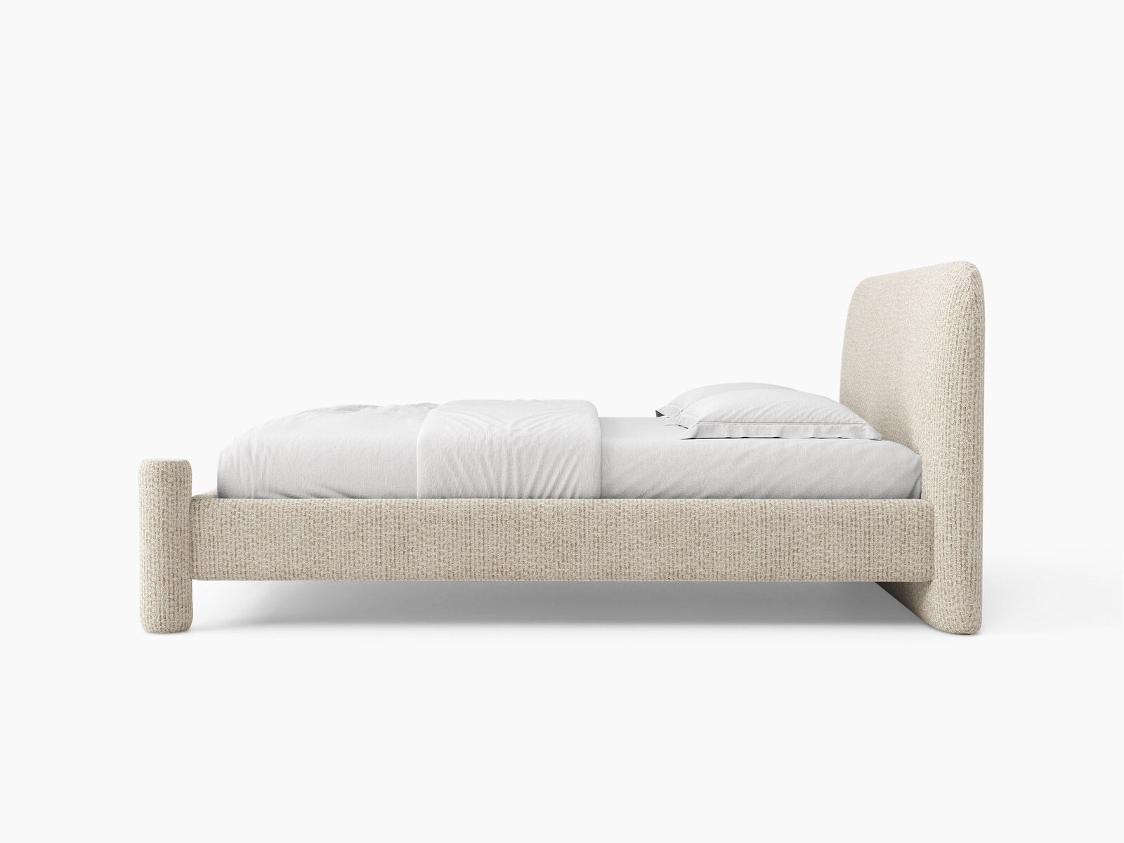 Micadoni Vera Bett mit Kopfteil Chenille Silencio Helles Beige 180x200