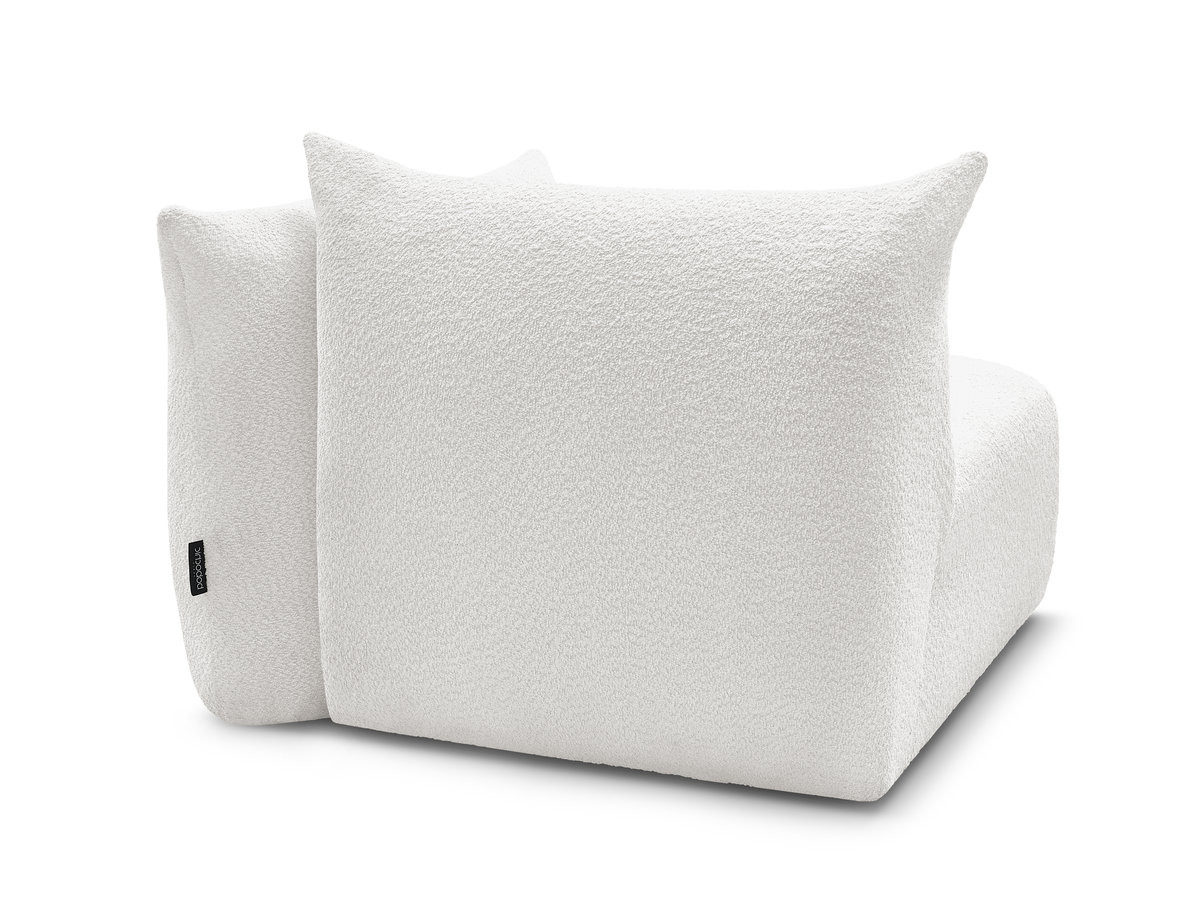 Bobochic Azra Sofamodul 1-Sitzer 117 × 112 cm Bouclé-Stoff Weiß Ecke links