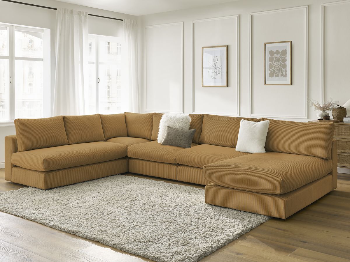 Bobochic Paris Ecksofa Cordsamt Gelb