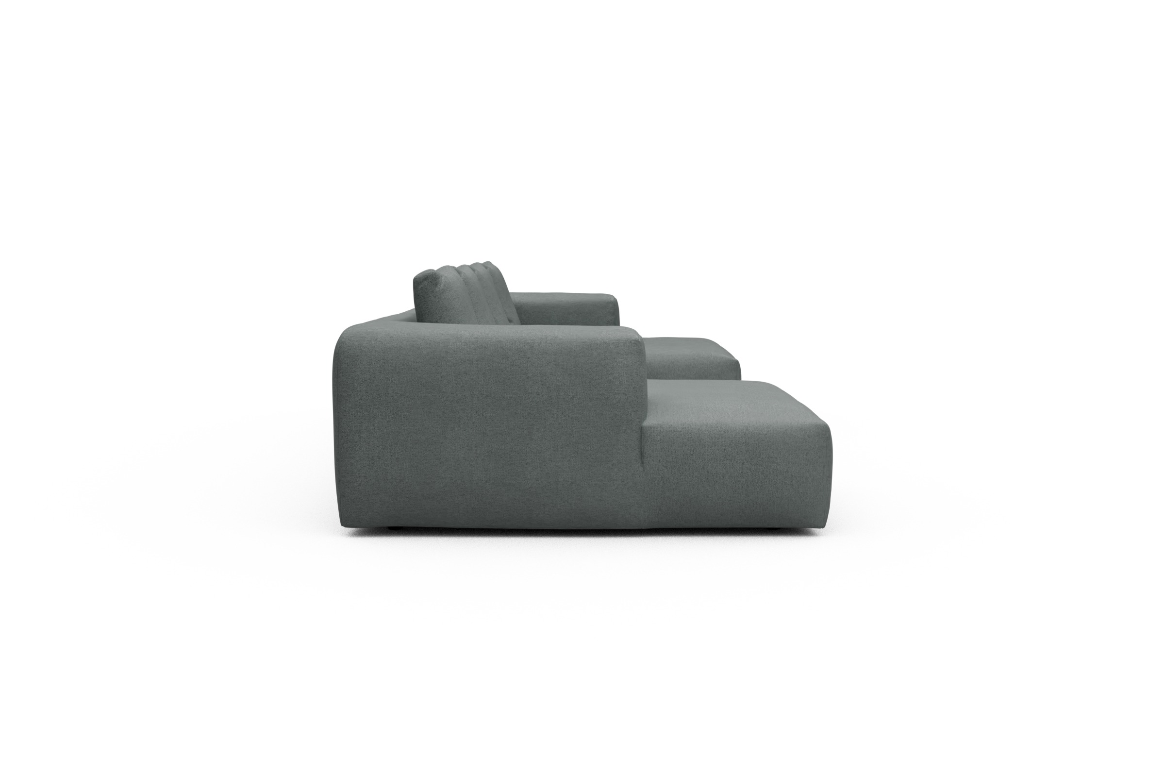 Wohnlandschaft Fred mit 2-Sitzer und Chaiselongue beidseitig Denari-Soft-Grey