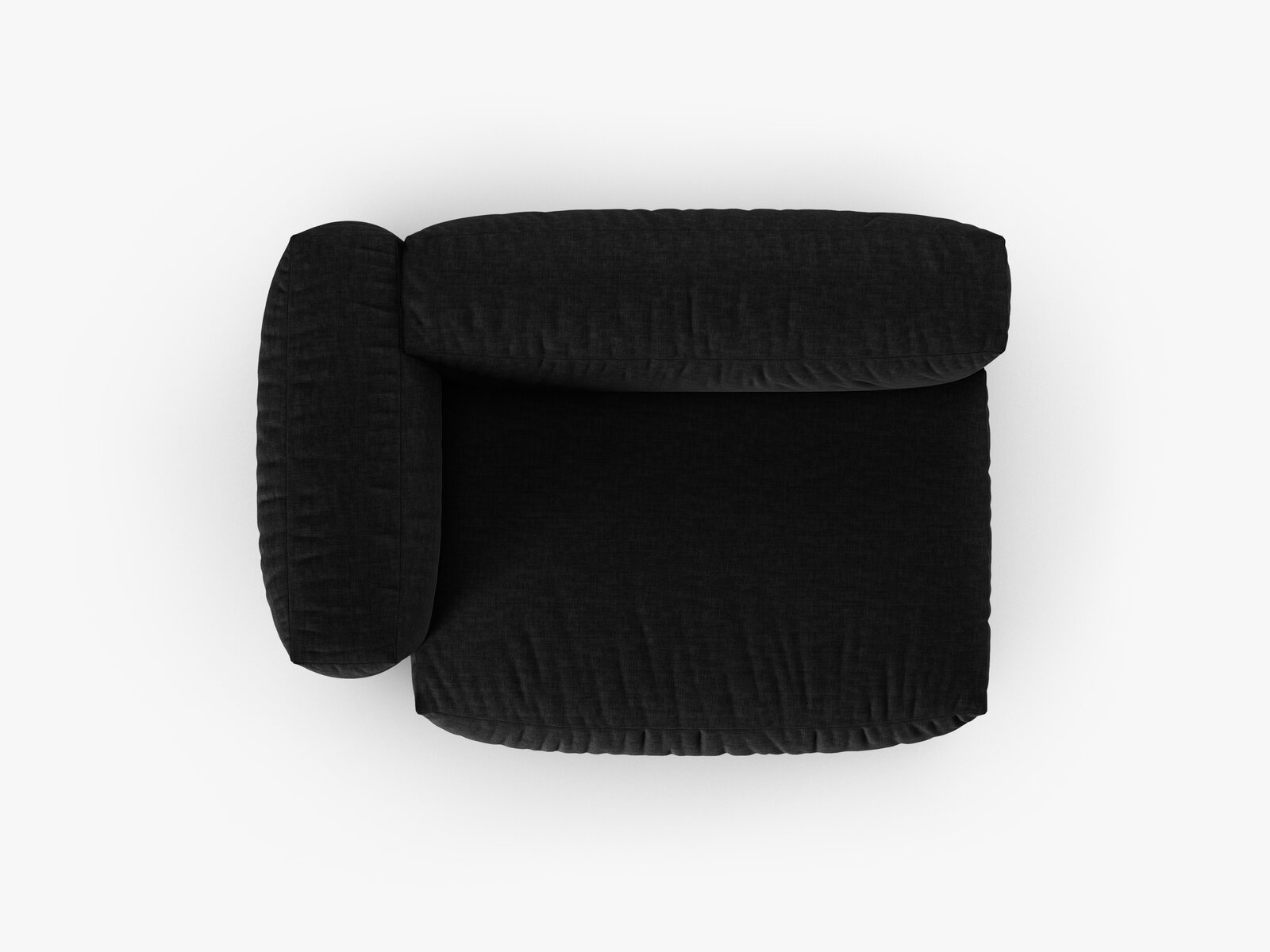 Micadoni Eckmodul mit Armlehne Martina 1-Sitzer Groß 90cm Sitztiefe Links Strukturierter Stoff Boston Schwarz