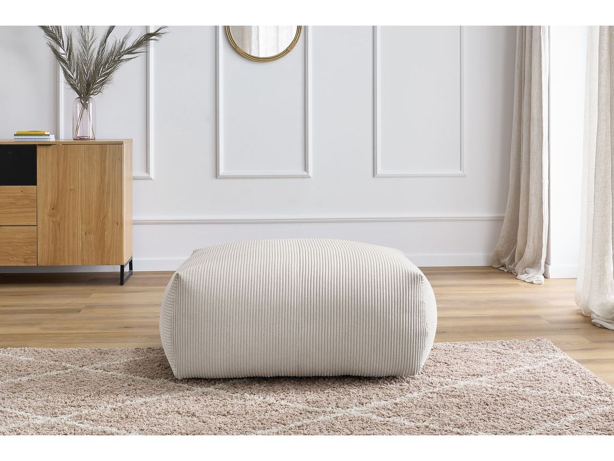 Bobochic Voltaire Pouf 106 × 90 cm Cordsamt Beige