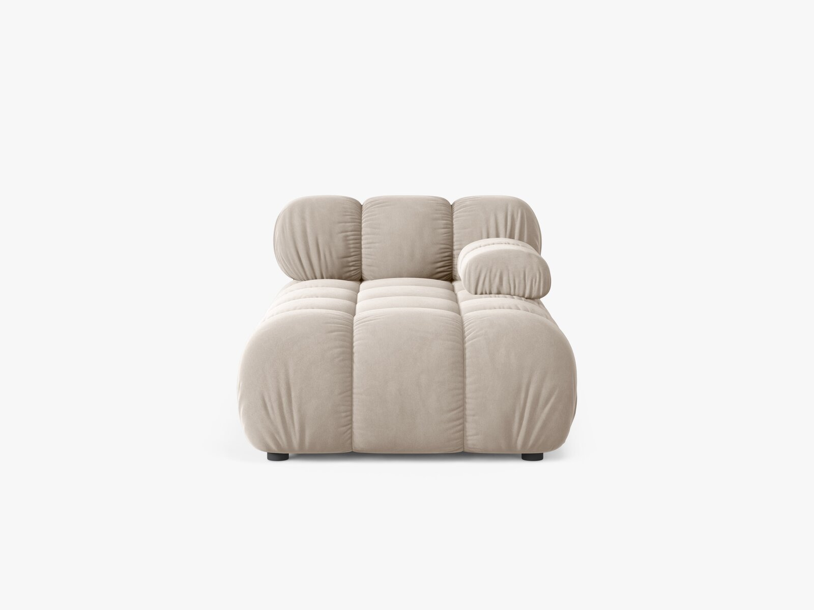 Micadoni Recamiere Bellis Rechts Samt Bluvel Dunkelbeige