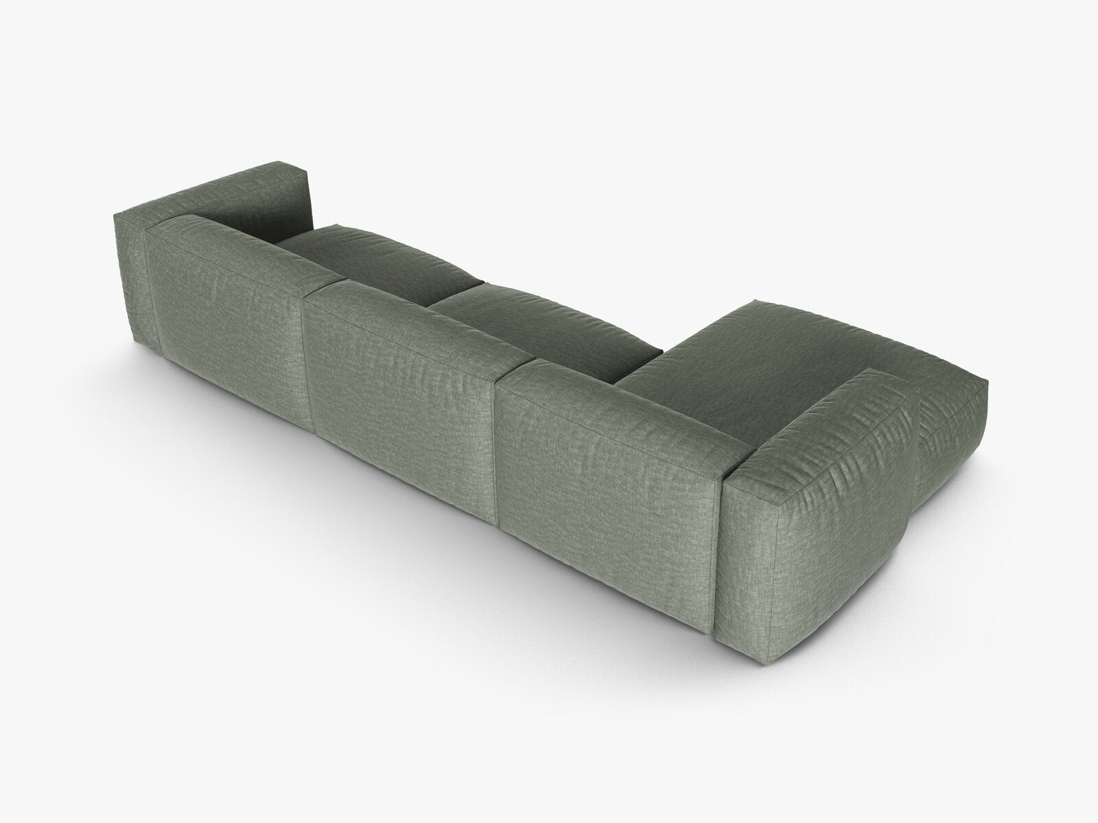 Micadoni Ecksofa Martina 3-Sitzer 90cm Sitztiefe Links Strukturierter Stoff Boston Moßgrün