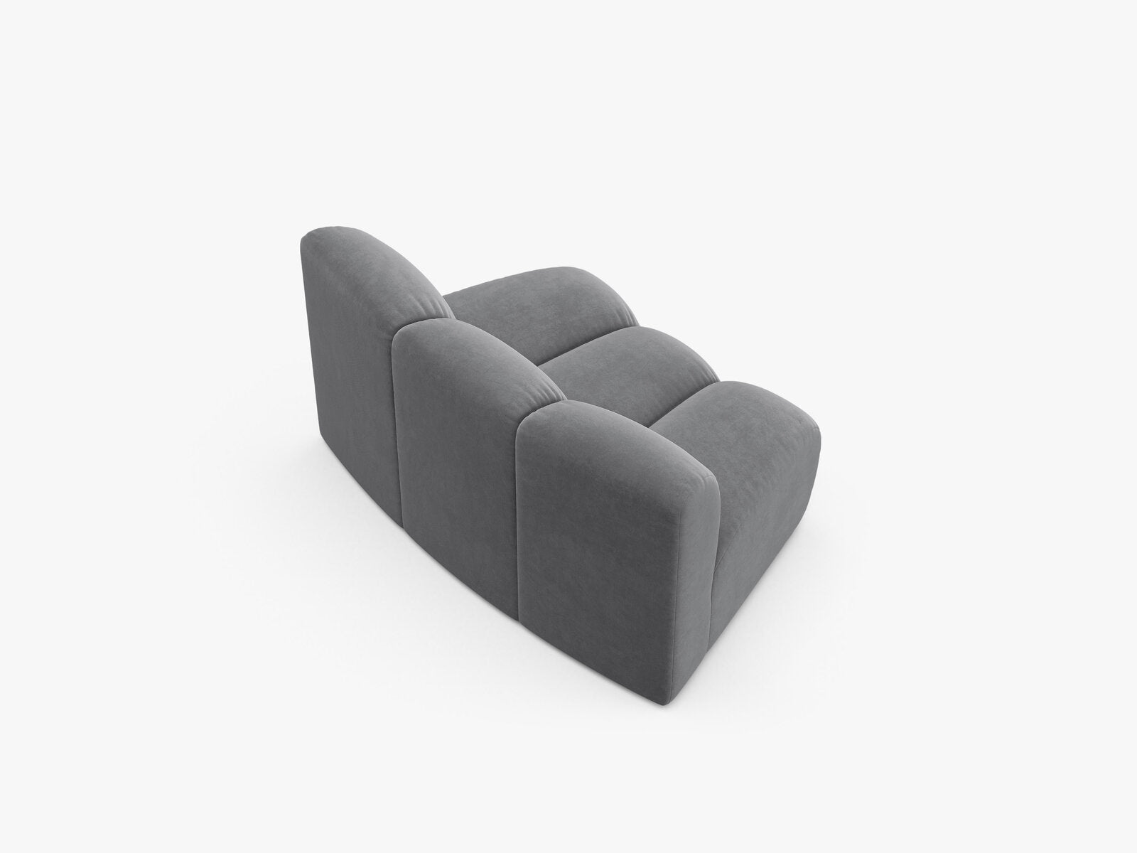 Micadoni Modul Armlos Lupine 1-Sitzer Large Samt Salvador Grau