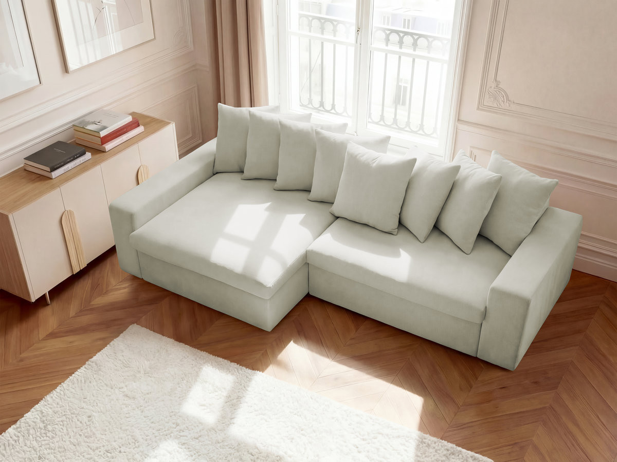 Bobochic Enore Ecksofa 330 × 100 cm Stoff Beige Ecke links