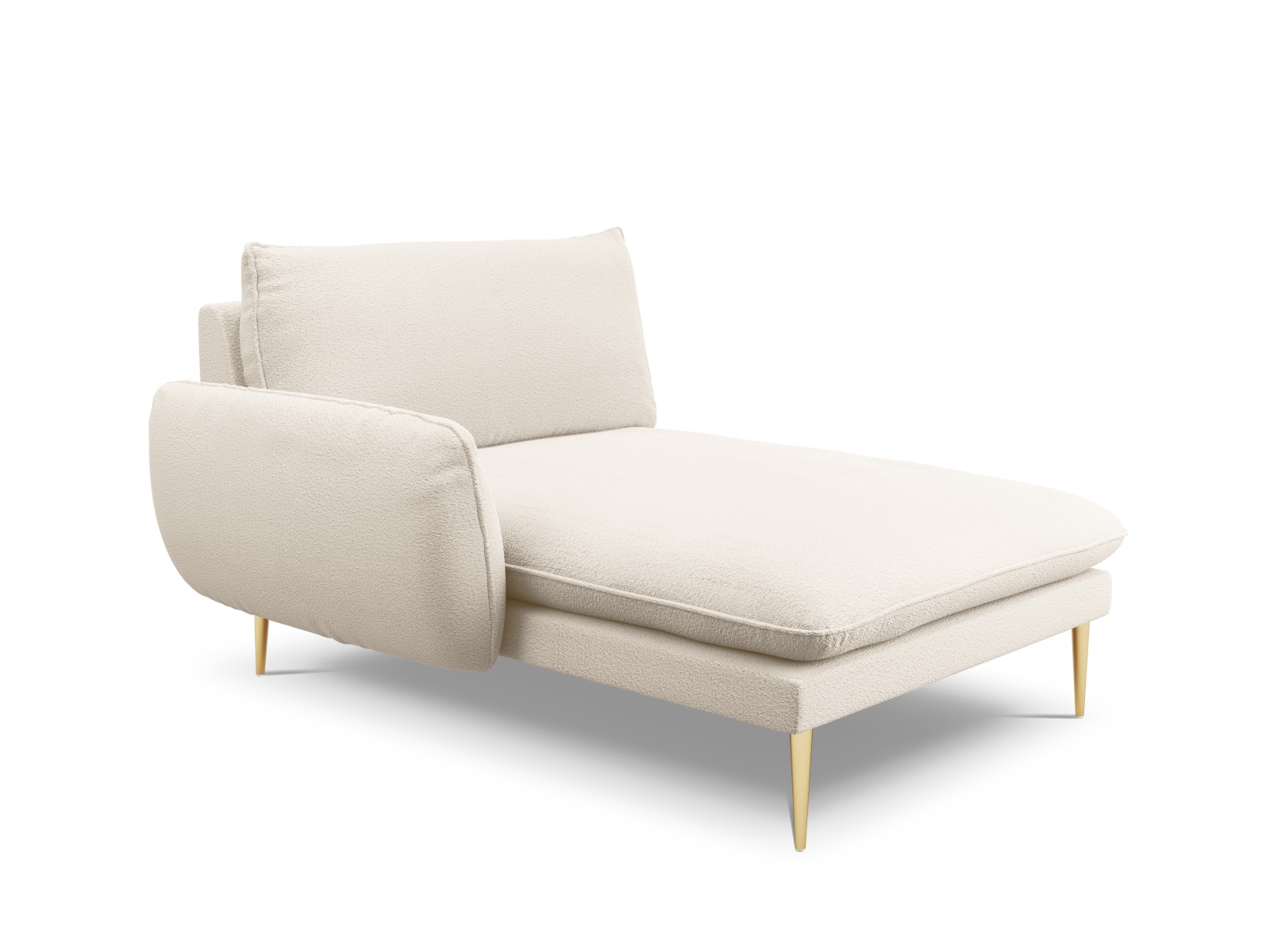 Cosmopolitan Design Chaiselongue Vienna Boucle Ascot Beige Links Beine Gold