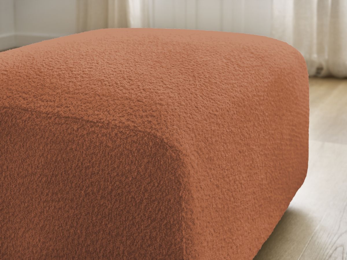 Bobochic Tina Pouf Bouclé-Stoff Orange