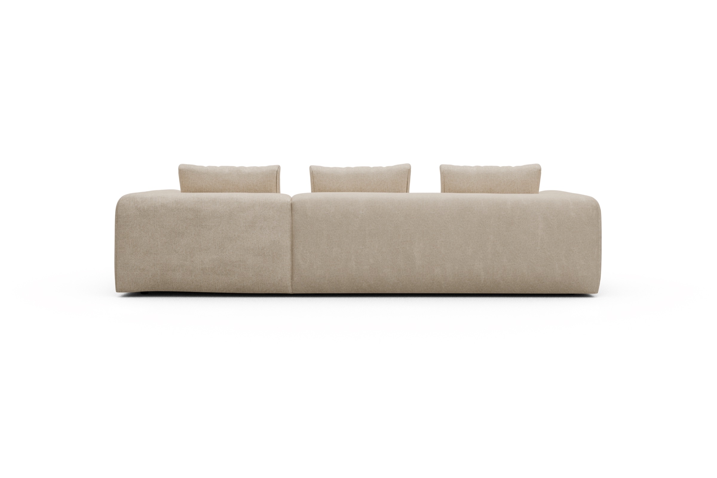 Ecksofa Fred Chaiselongue rechts mit 2,5-Sitzer Casone-Natural-Beige