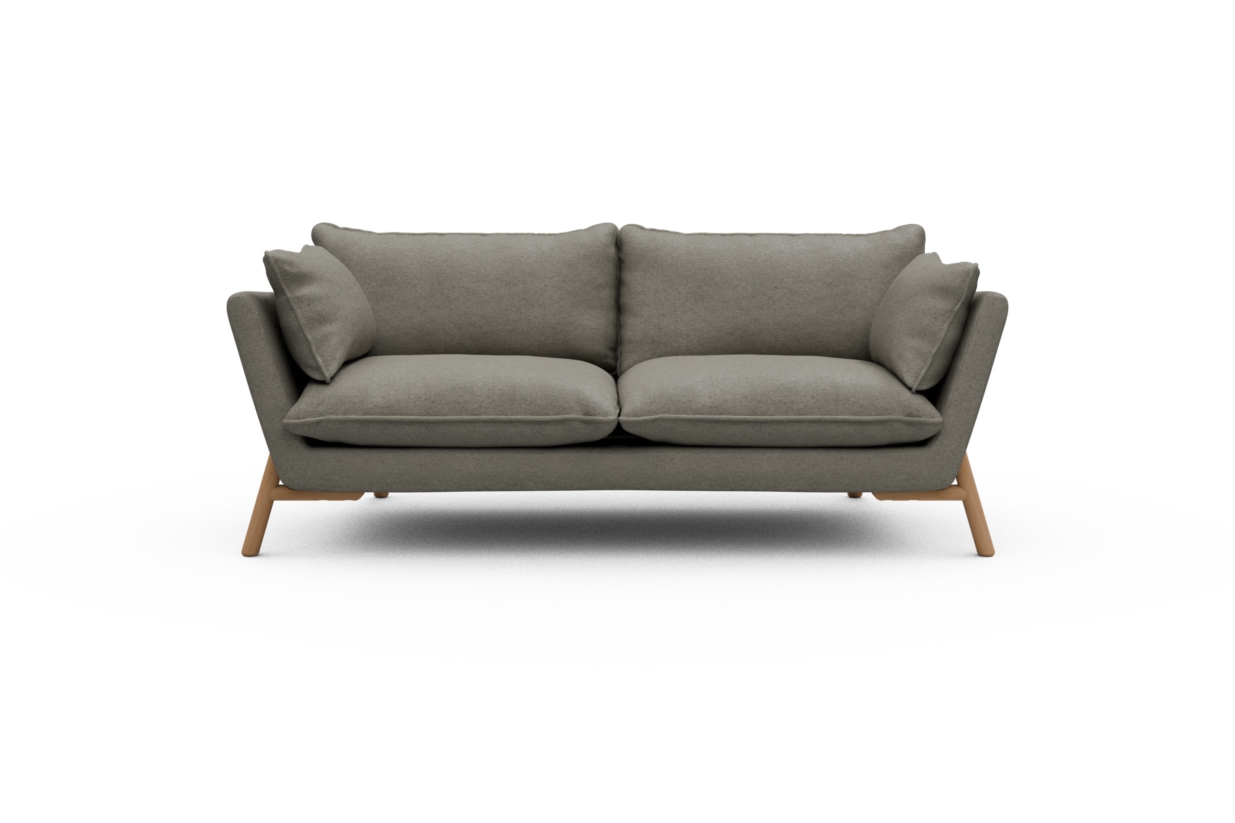 Skandi Home Sofa Emil PREMIUM 2-Sitzer Beinfarbe Eiche Natur Denari-Warm-Grey moebelfaktor