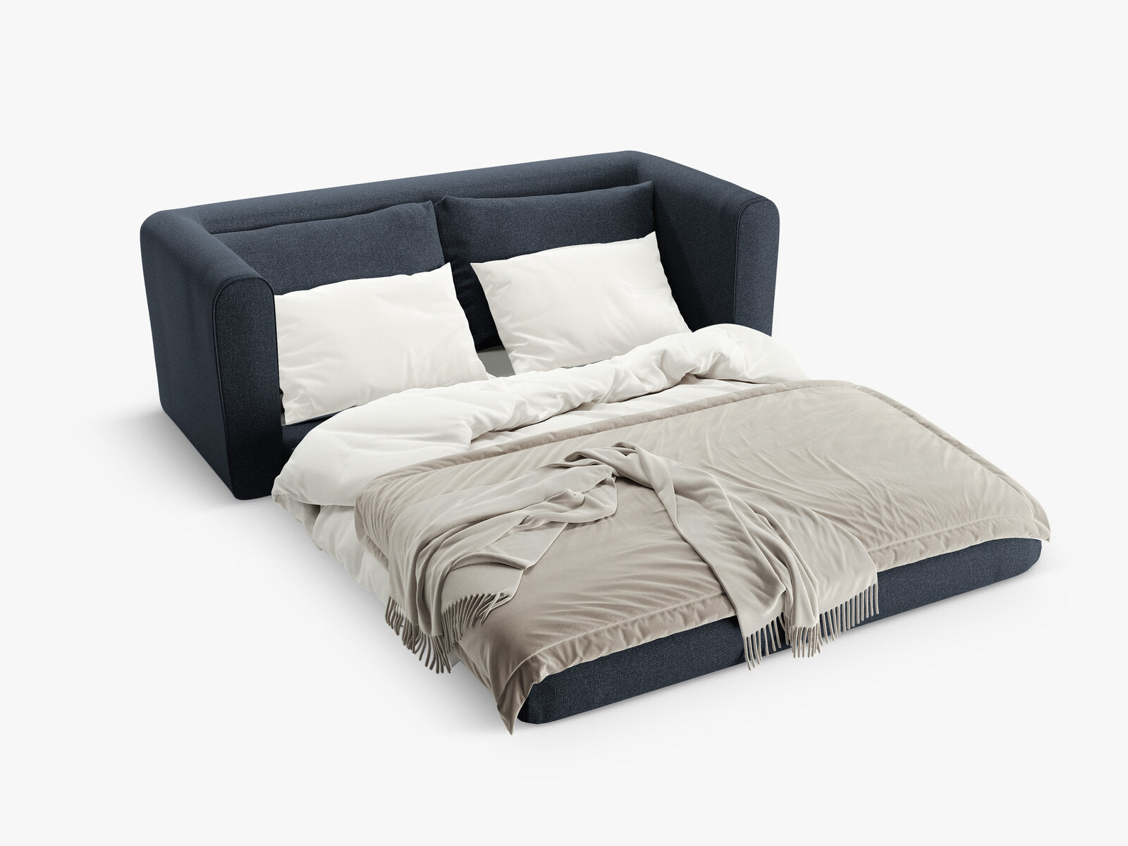 Micadoni Sofa Lido 2-Sitzer Strukturierter Stoff Dunkelblau