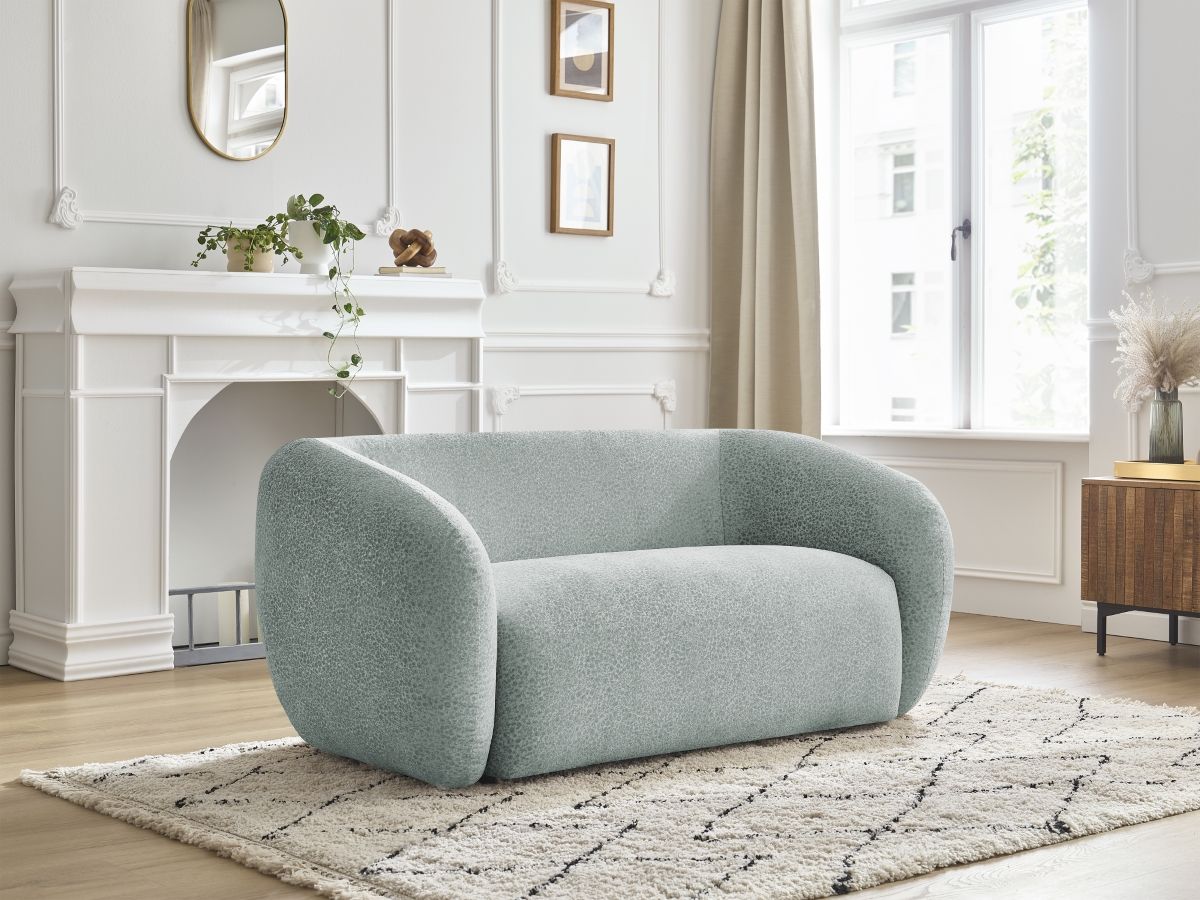 Bobochic Celine Sofa 2-Sitzer Strukturstoff Hellblau