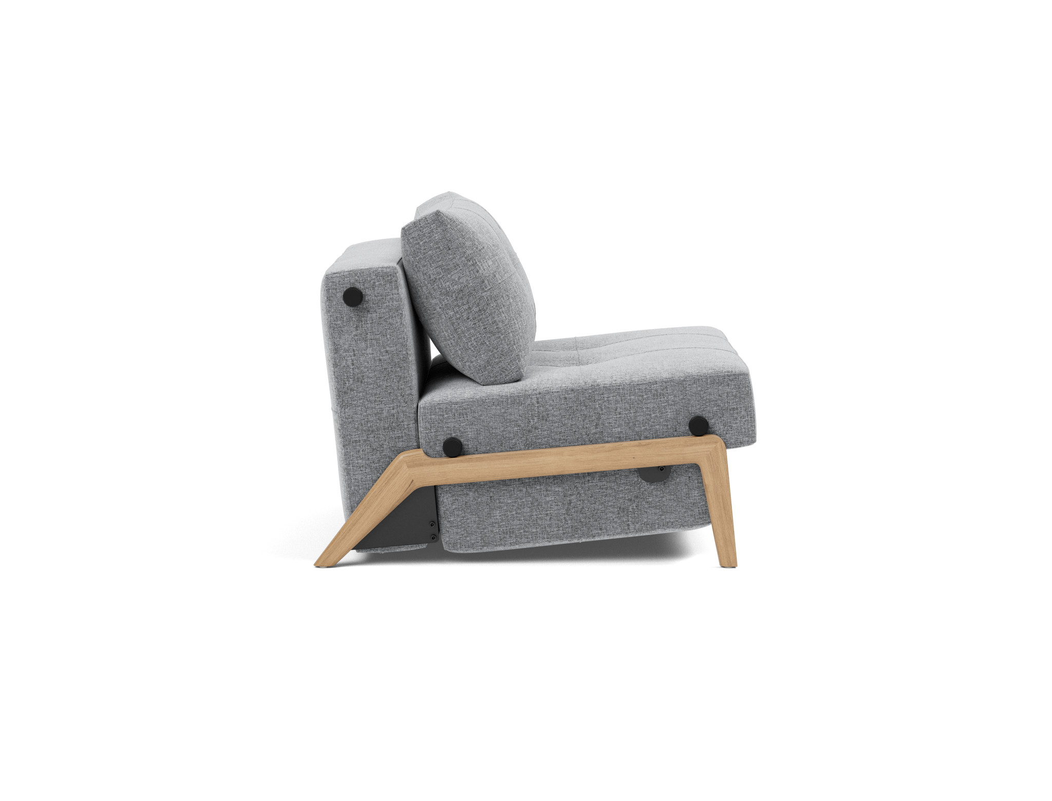 Schlafsessel Cubed 90 Strukturierter Stoff Twist 565-Granite Beine Eiche