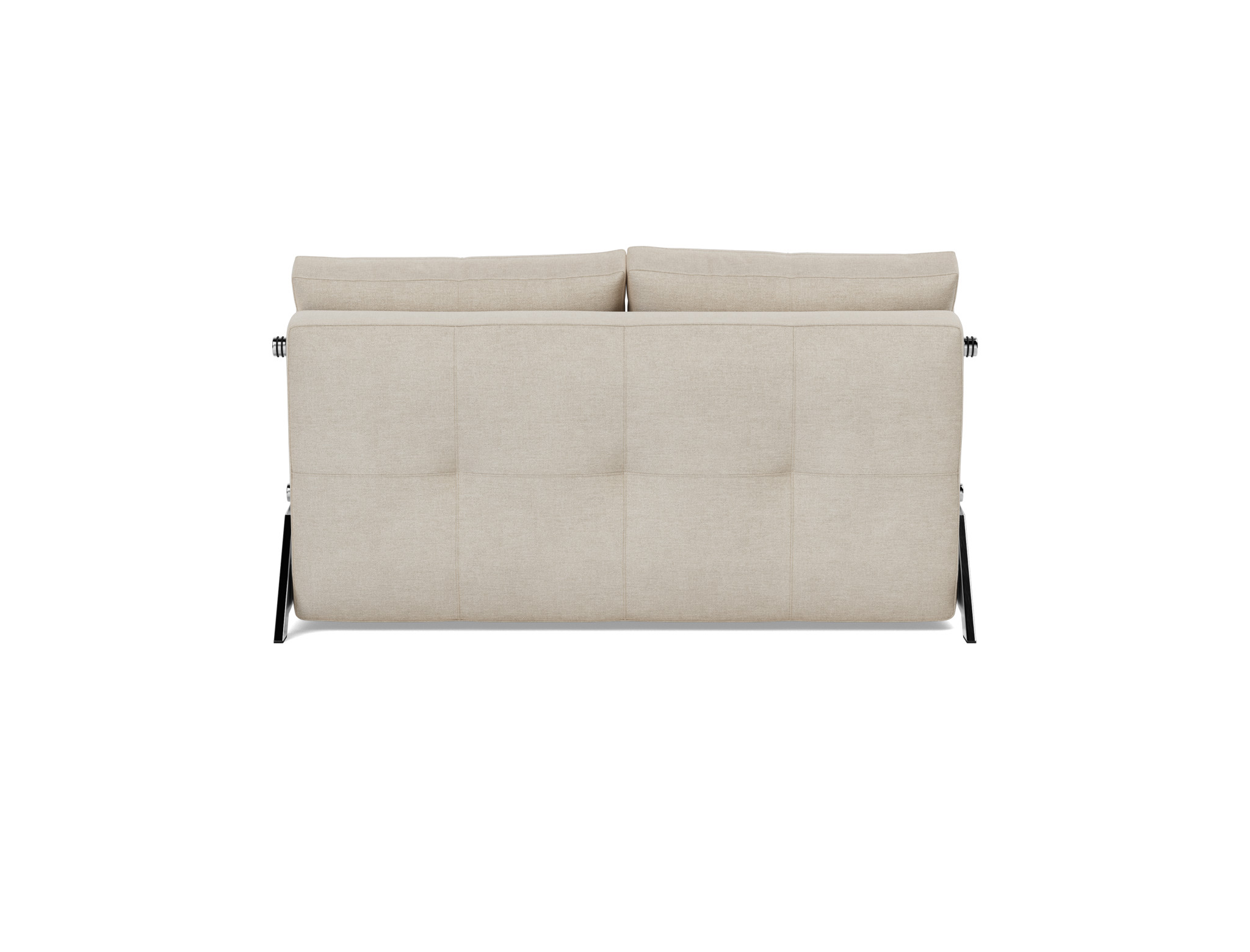 Schlafsofa Cubed 140 Flachgewebe Phobos 586-Latte Beine Chrom