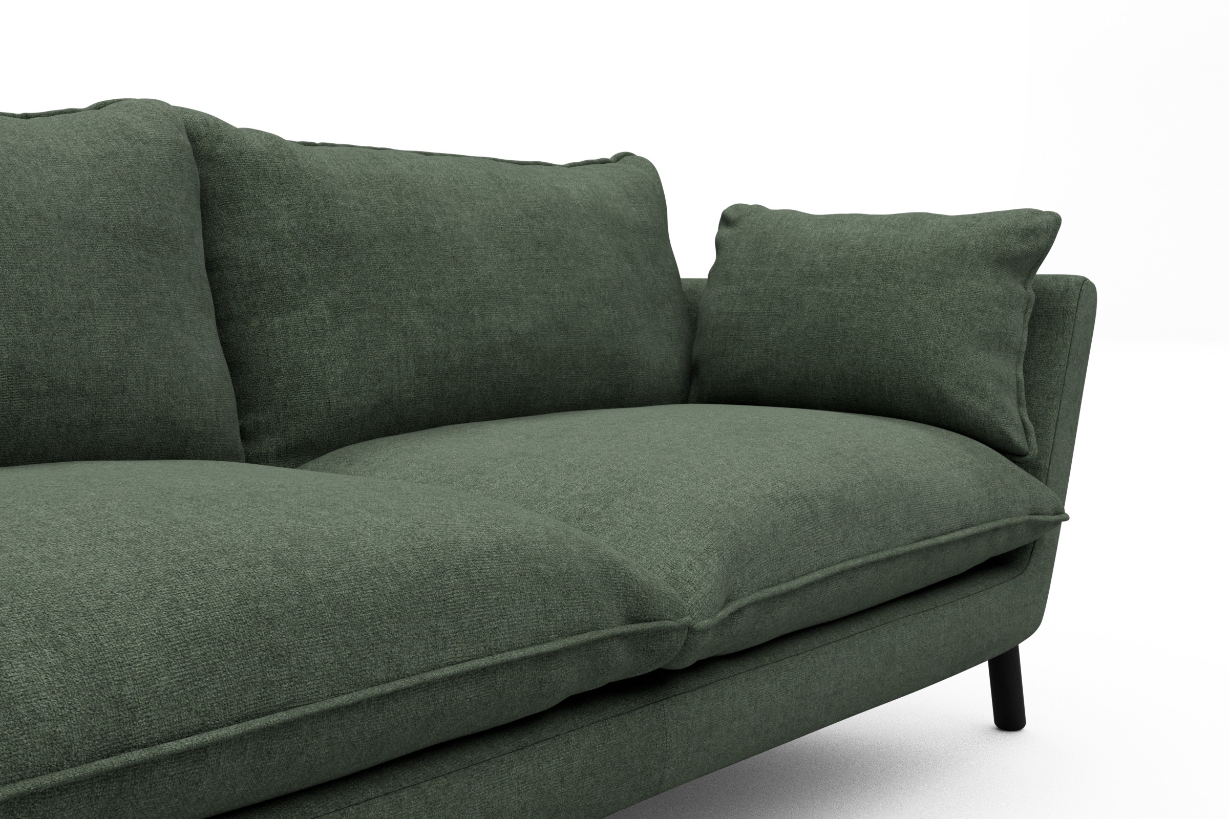 Sofa Emil PREMIUM 2-Sitzer Beinfarbe Eiche Schwarz Casone-Forest-Green