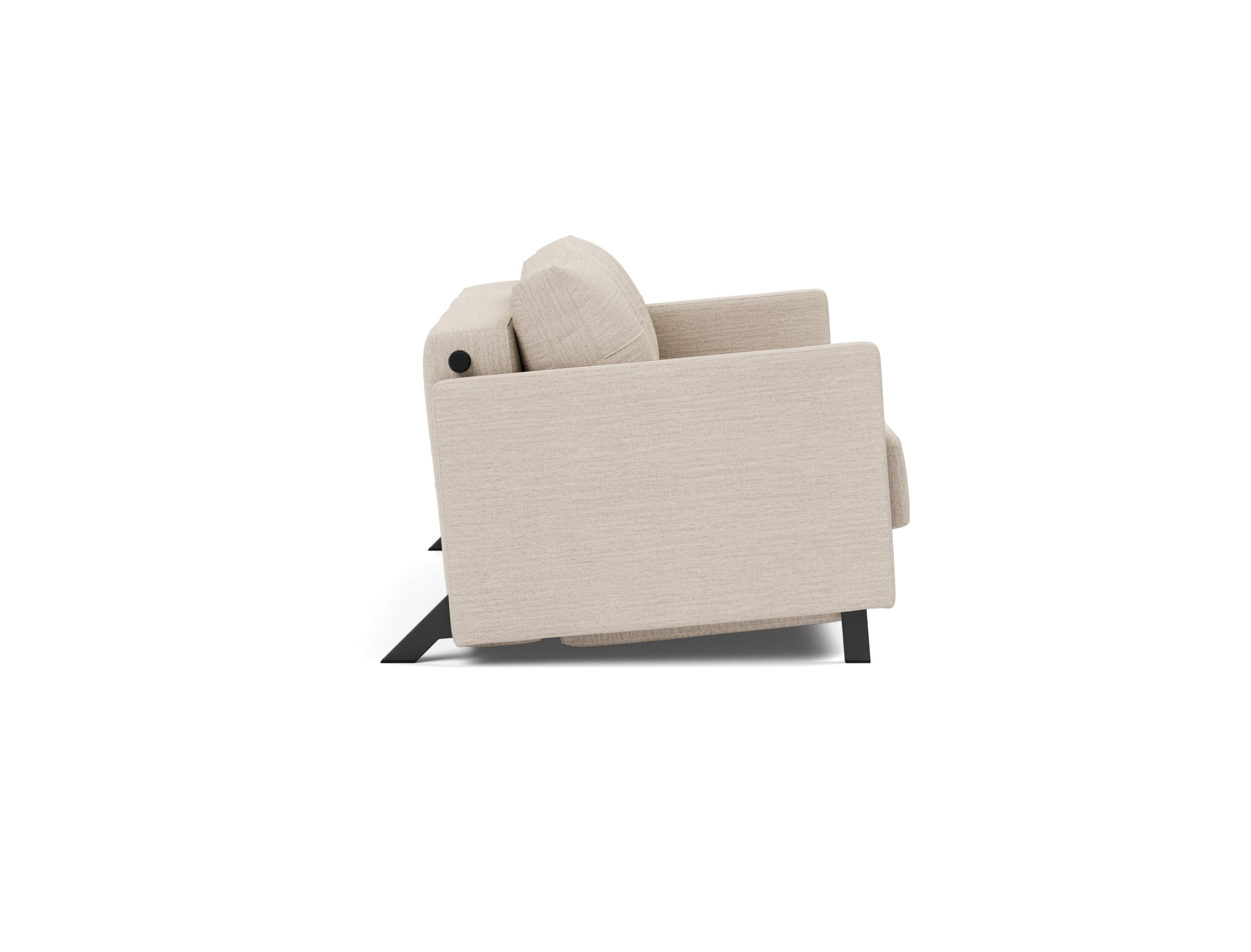 Schlafsofa Cubed mit Armlehnen 140 Webstoff Blida 612-Sand-Grey