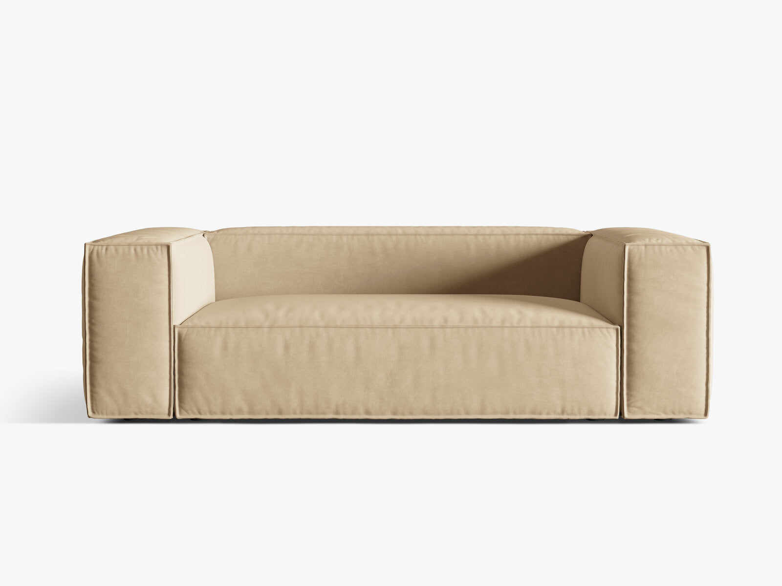 Micadoni Sofa Nuria 3-Sitzer Samt Nude