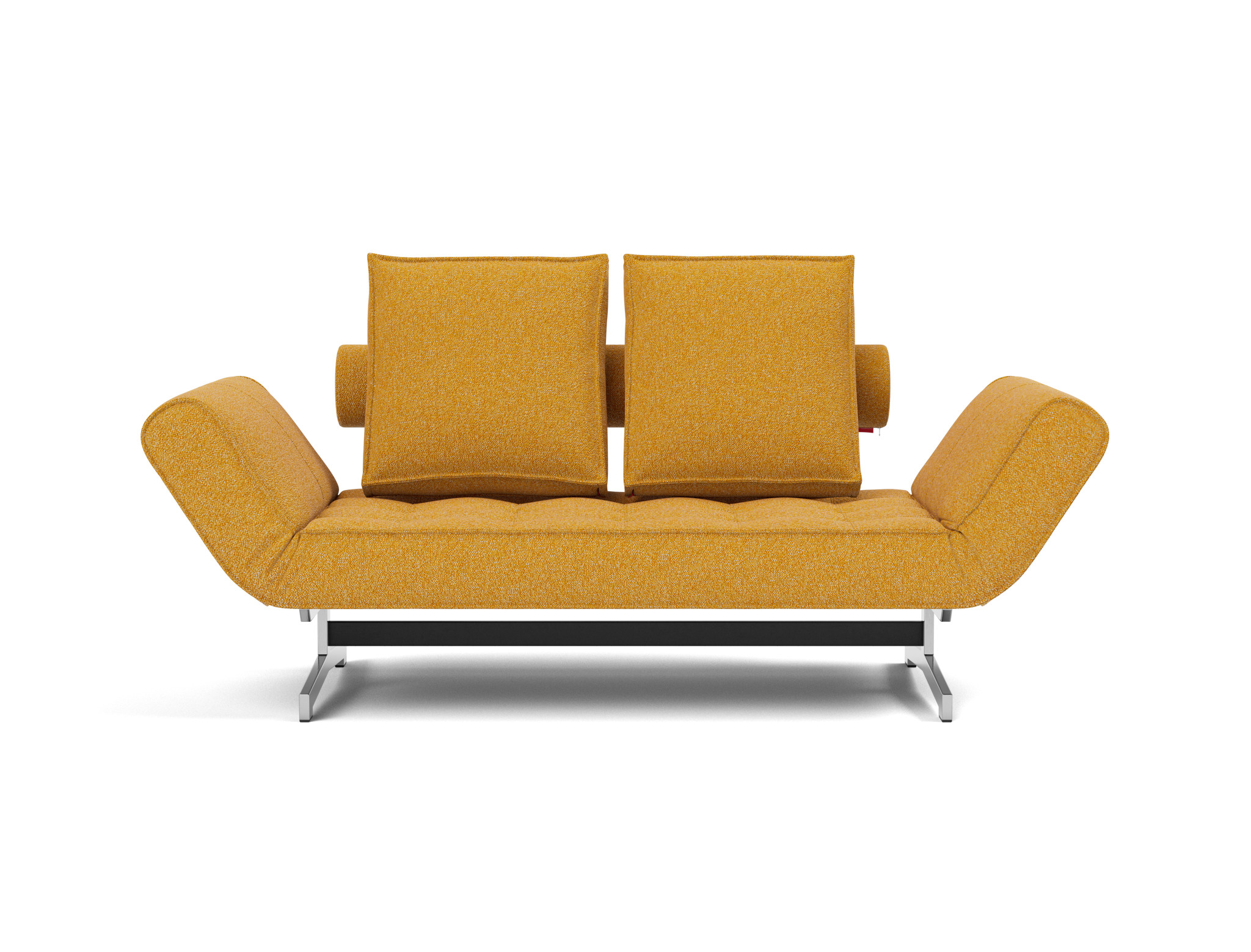 Tagesbett Ghia Boucle Skandi 536-Ochre Beine Chrom