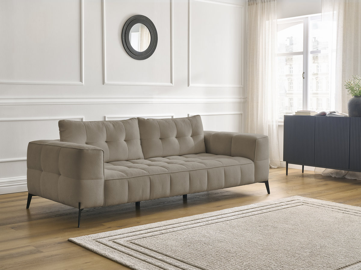 Bobochic Anis Sofa 3-Sitzer Strukturstoff Taupe