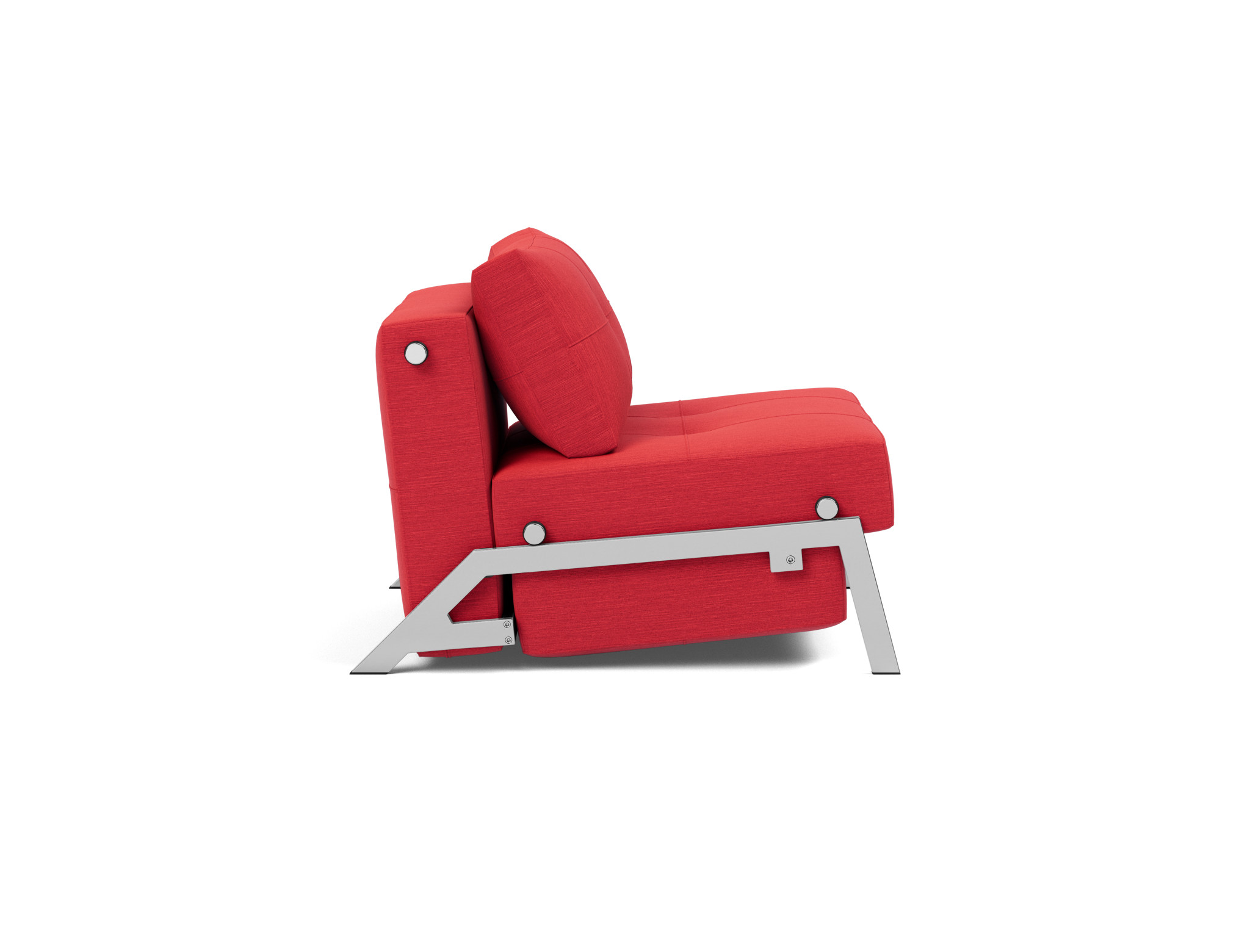 Schlafsessel Cubed 90 Flachgewebe Elegance 511-Red Beine Chrom