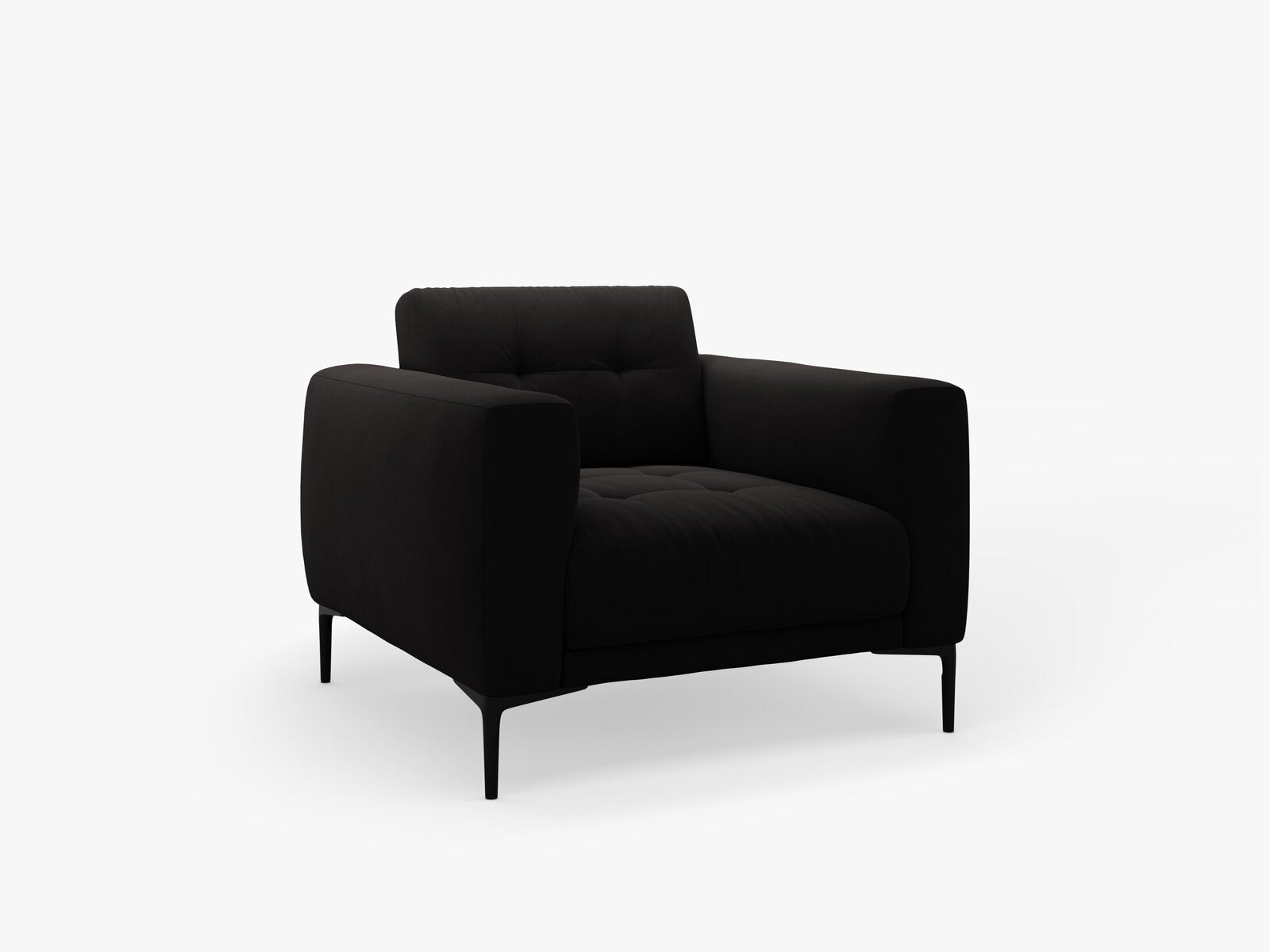 Micadoni Sessel Bemy 1-Sitzer Samt Schwarz