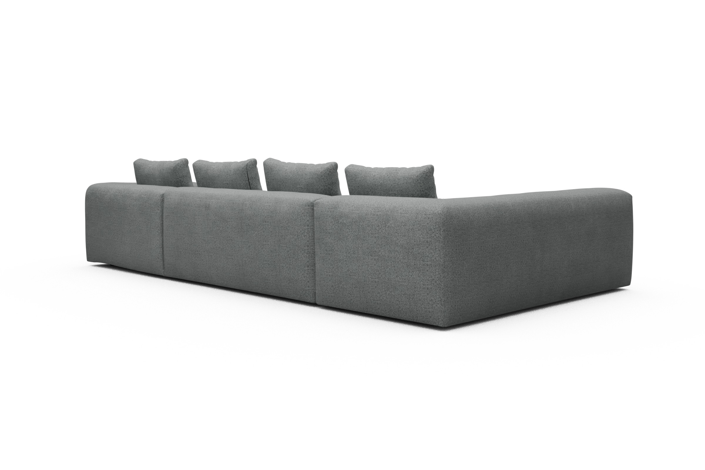 Wohnlandschaft Fred Chaiselongue rechts mit 2-Sitzer und lange Armlehne links Aivi-Gravet-Grey
