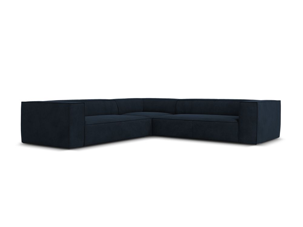 Cosmopolitan Design Symmetrisches Ecksofa Turin 5-Sitzer Strukturierter Stoff Rosario Dunkelblau