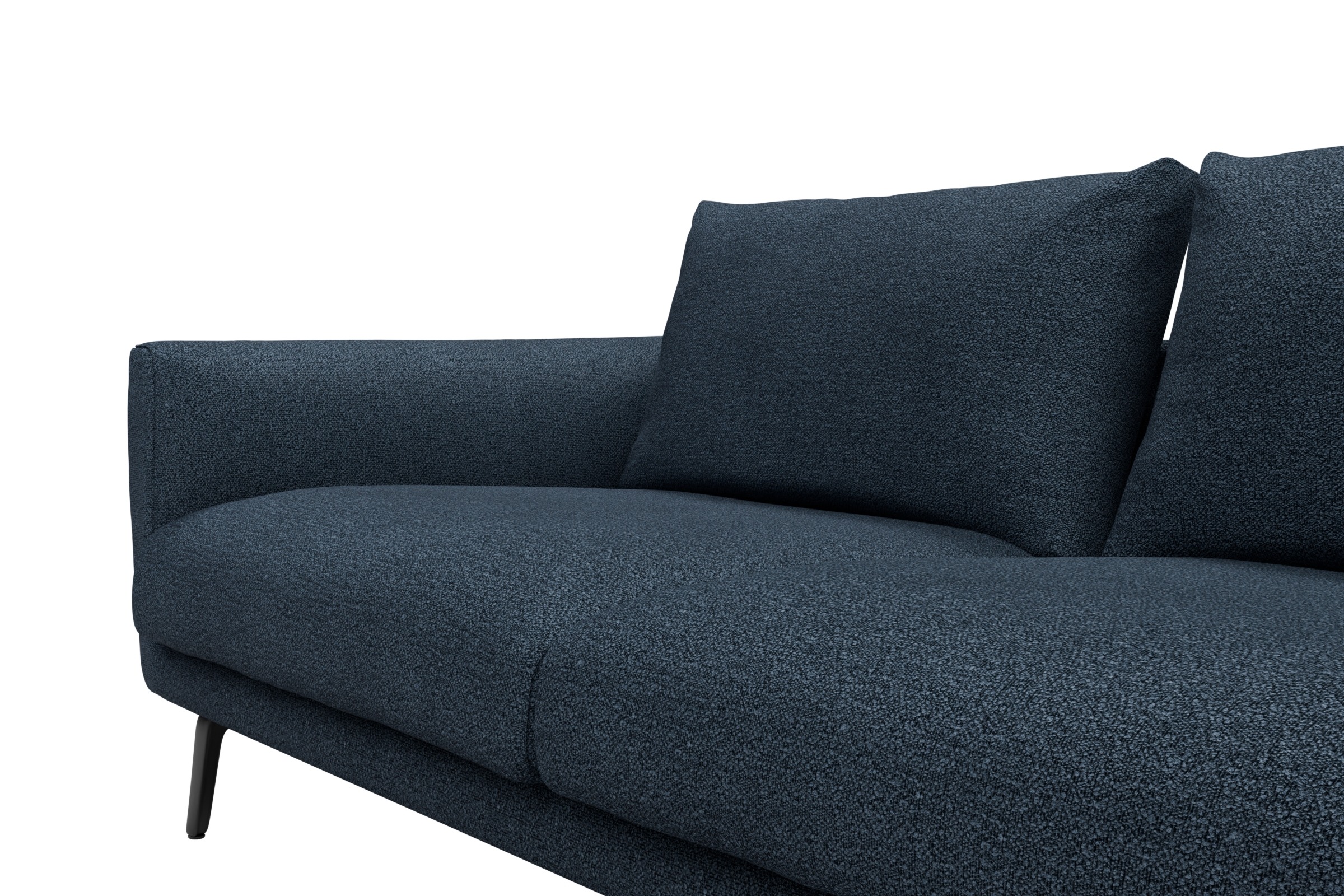 Ecksofa Karl Relax-Ecke rechts mit 2,5-Sitzer Boucle-Blue