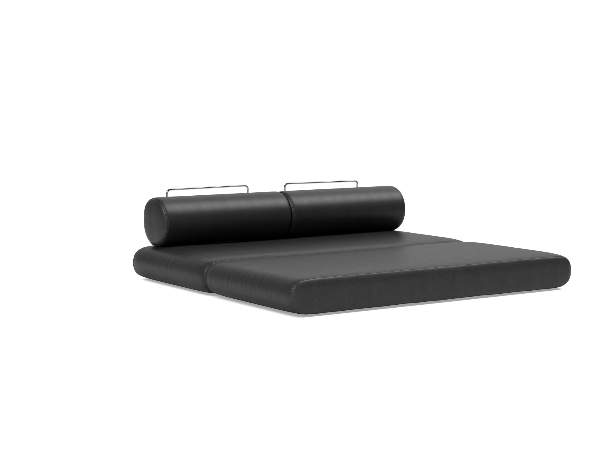 Tagesbett Circlus mit Rückenrollen Lederoptik Faunal 550-Black