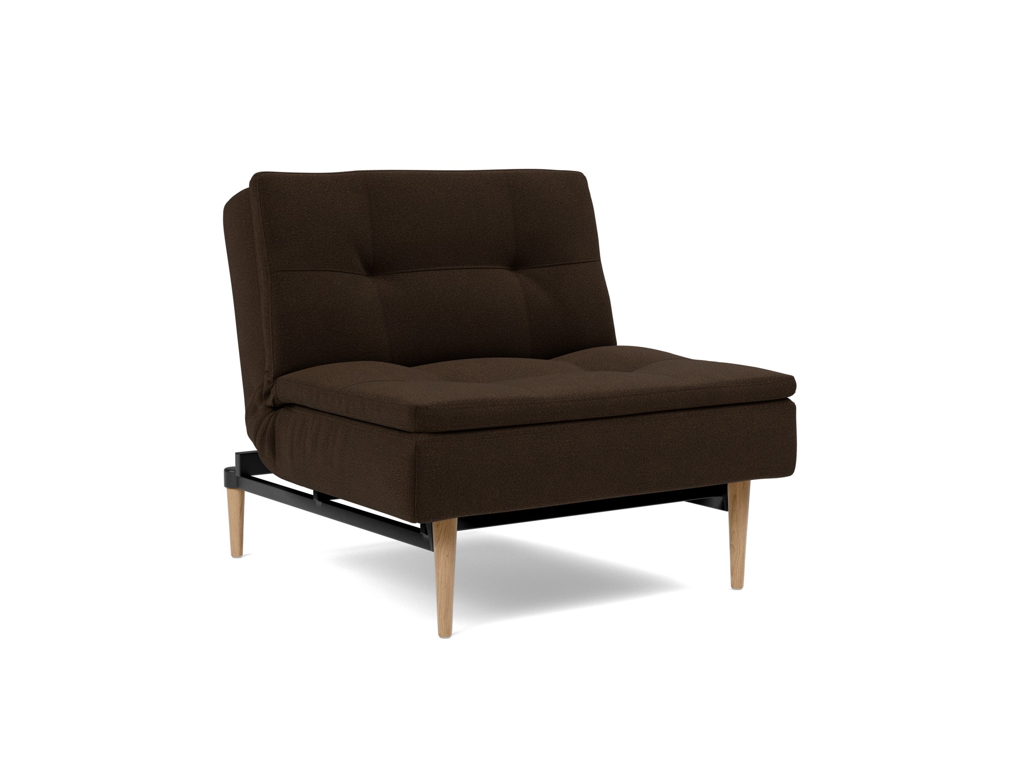 Sessel Dublexo Strukturierter Stoff Taura 358-Chocco Beine Styletto Eiche hell