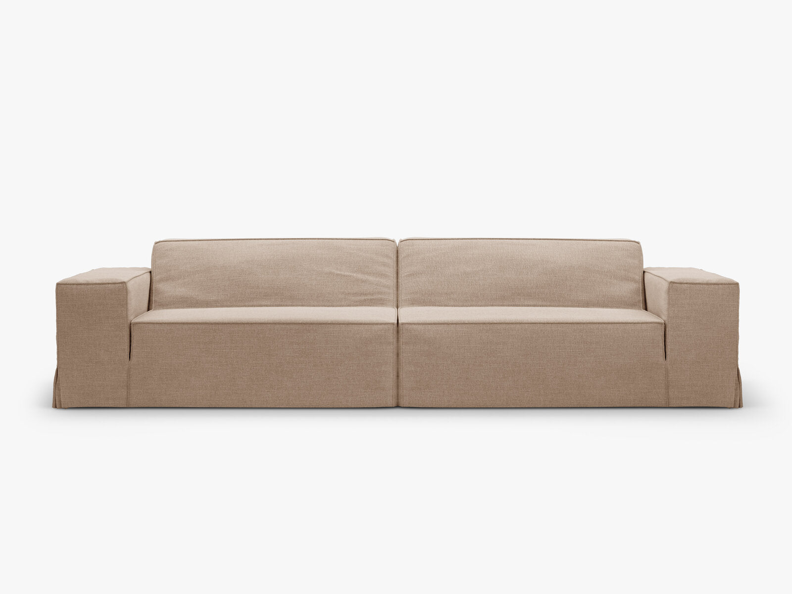 Micadoni Sofa Ersatzbezug Jodie 4-Sitzer Strukturierter Stoff Lins Sand