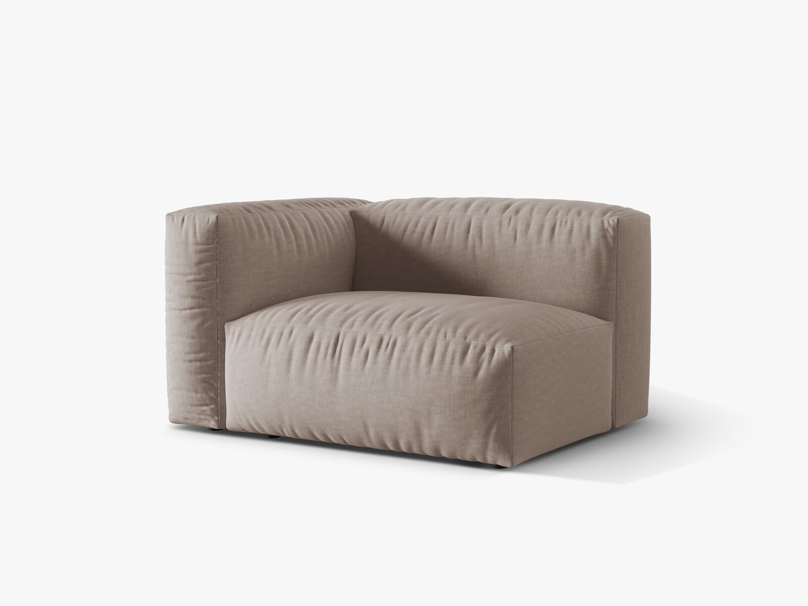 Micadoni Eckmodul Martina 1-Sitzer Links Strukturierter Stoff Boston Dunkelbeige