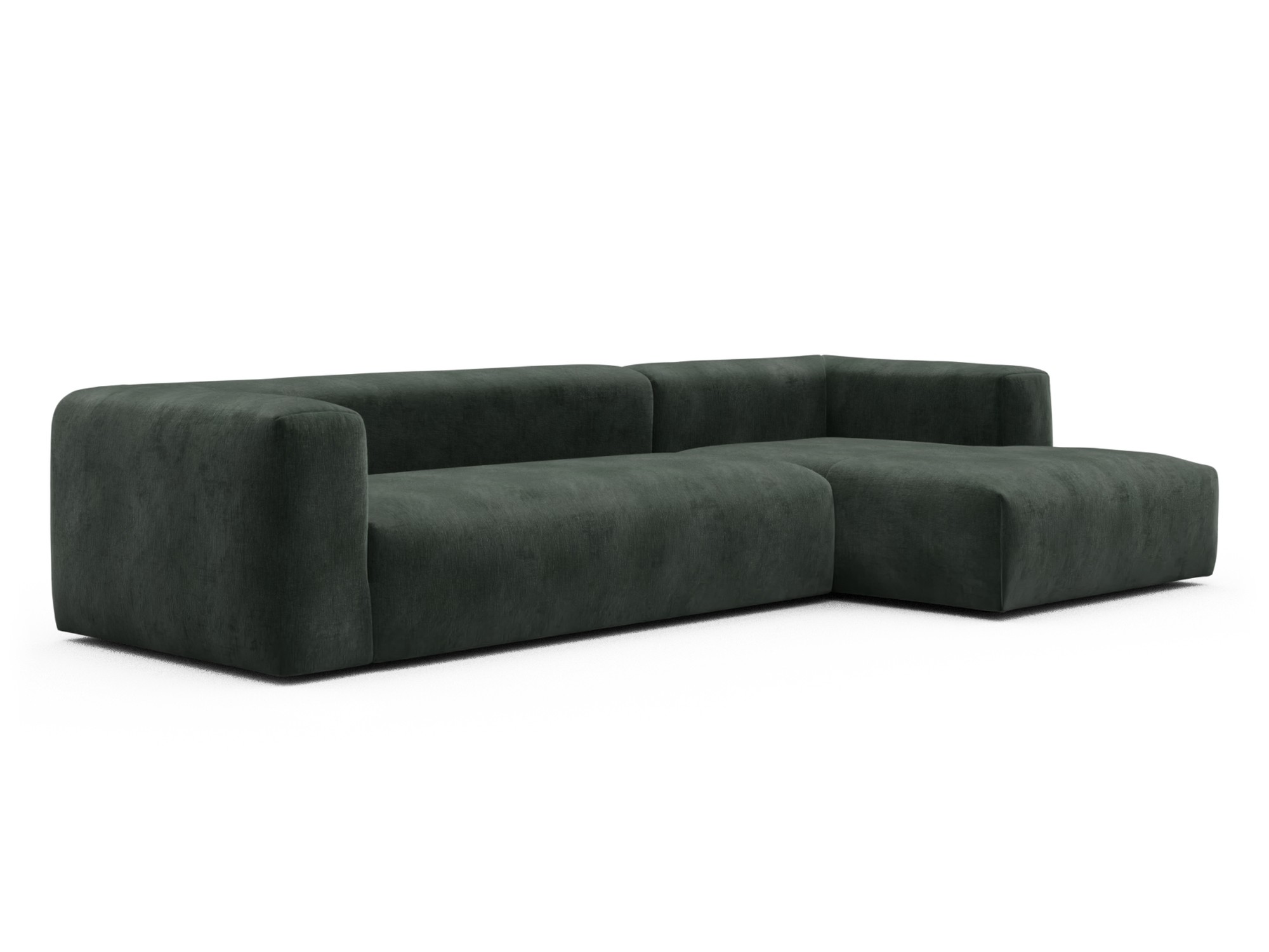 Skandi Home Ecksofa Fred Chaiselongue rechts mit 2,5-Sitzer Smooth-Laurel-Green moebelfaktor