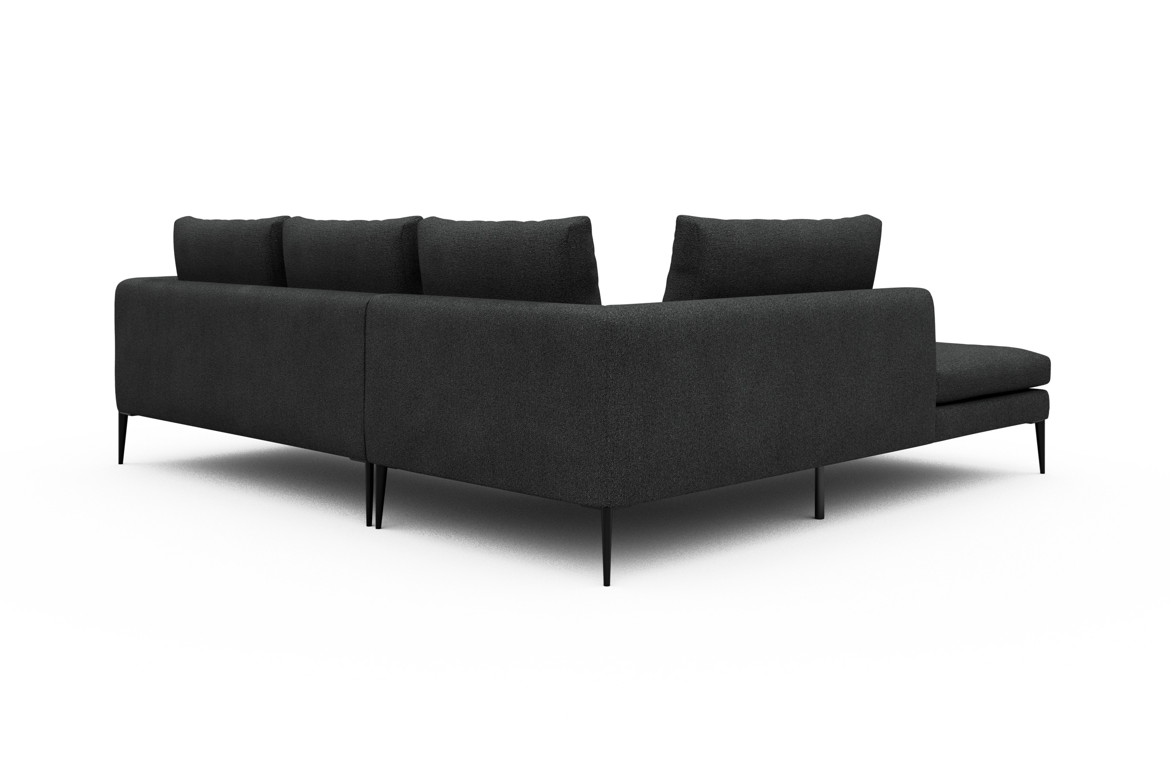 Ecksofa Paul Relax-Ecke links mit 2-Sitzer Boucle-Charcoal