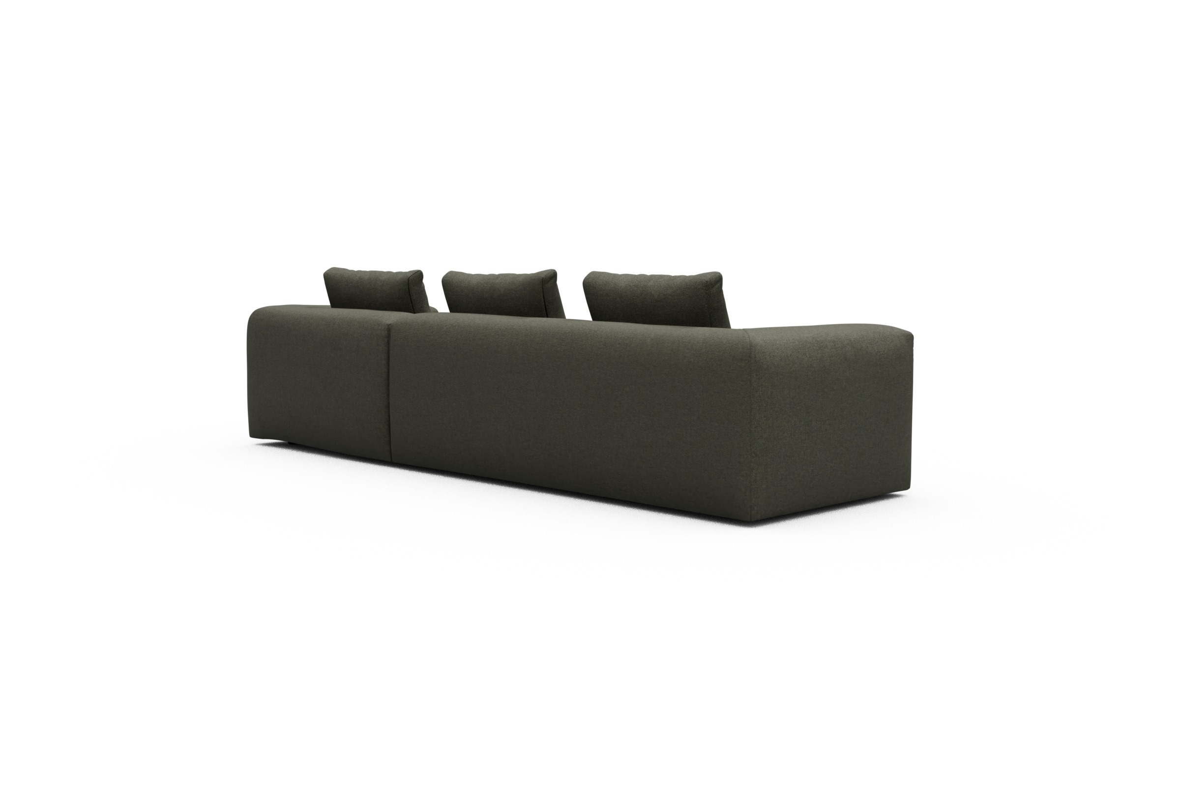 Ecksofa Fred Chaiselongue rechts mit 2,5-Sitzer Sama-Winter-Moss