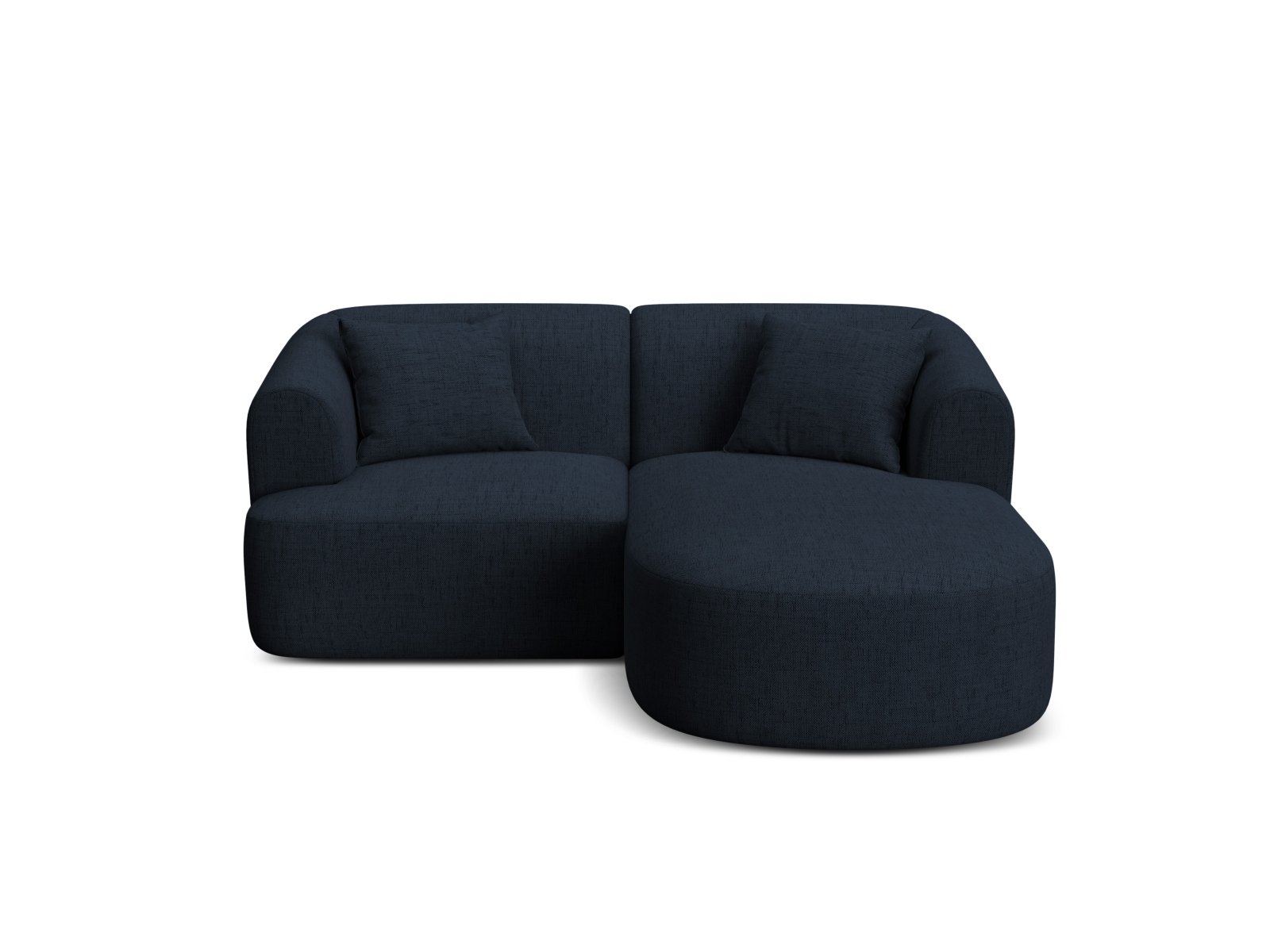 Cosmopolitan Design Ecksofa Campi 3-Sitzer Strukturierter Stoff Moly Königsblau Rechts
