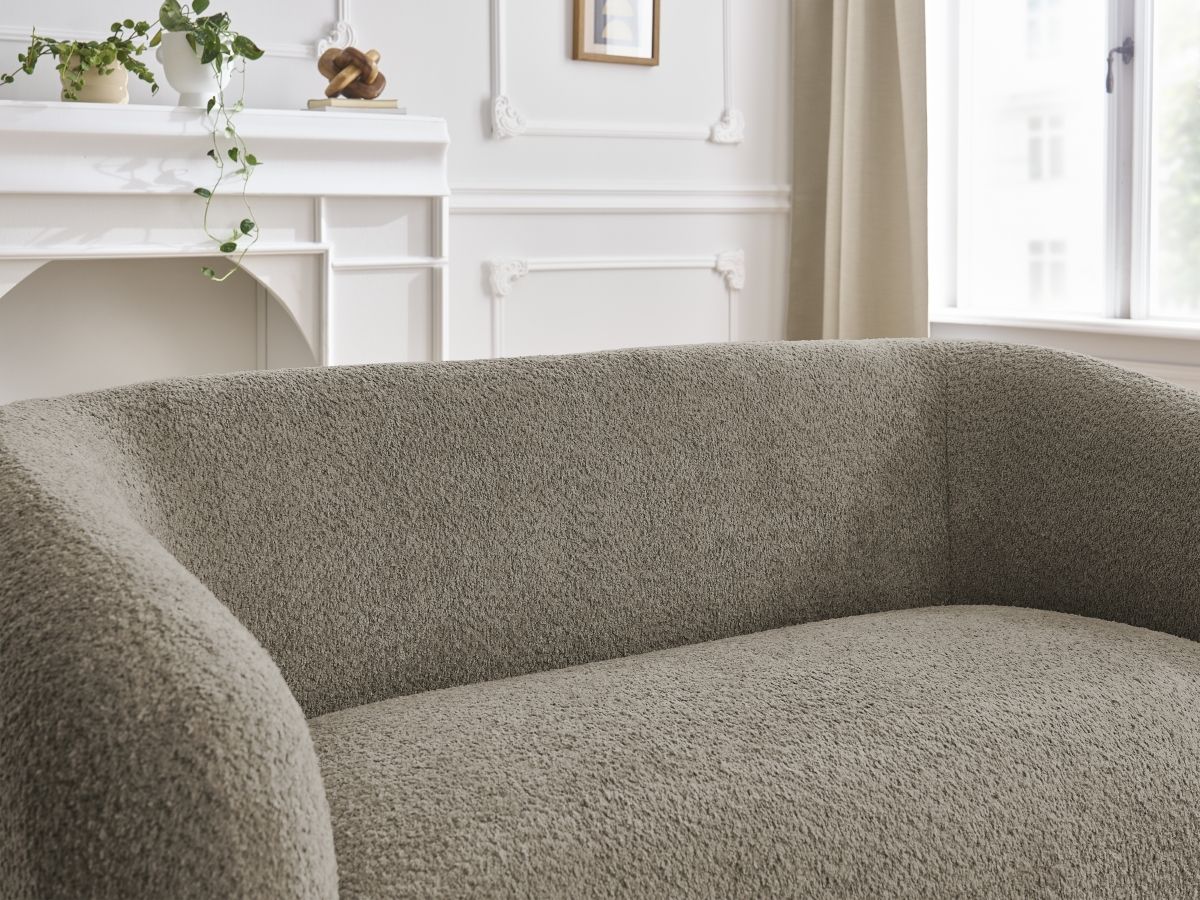 Bobochic Celine Sofa 2-Sitzer Bouclé-Stoff Taupe