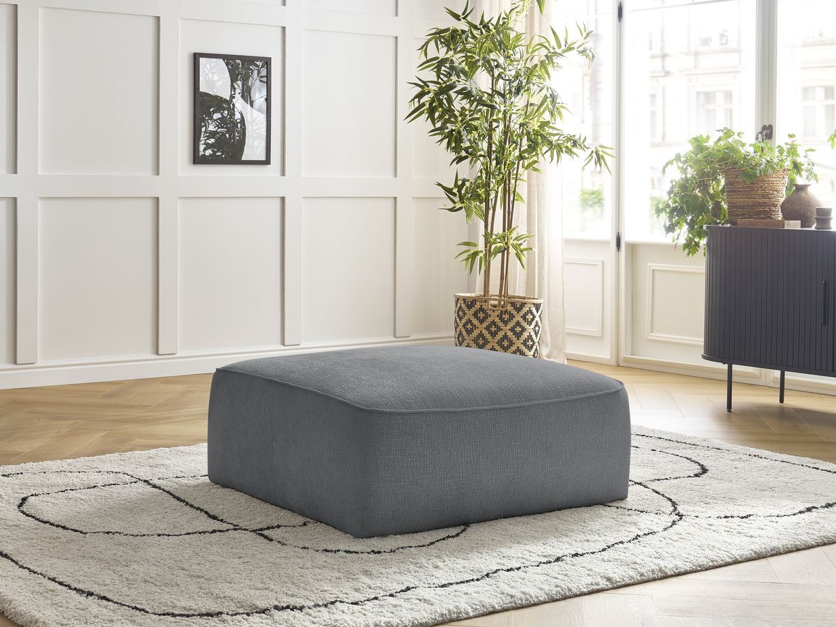 Bobochic Leopold Pouf Strukturstoff Dunkelgrau