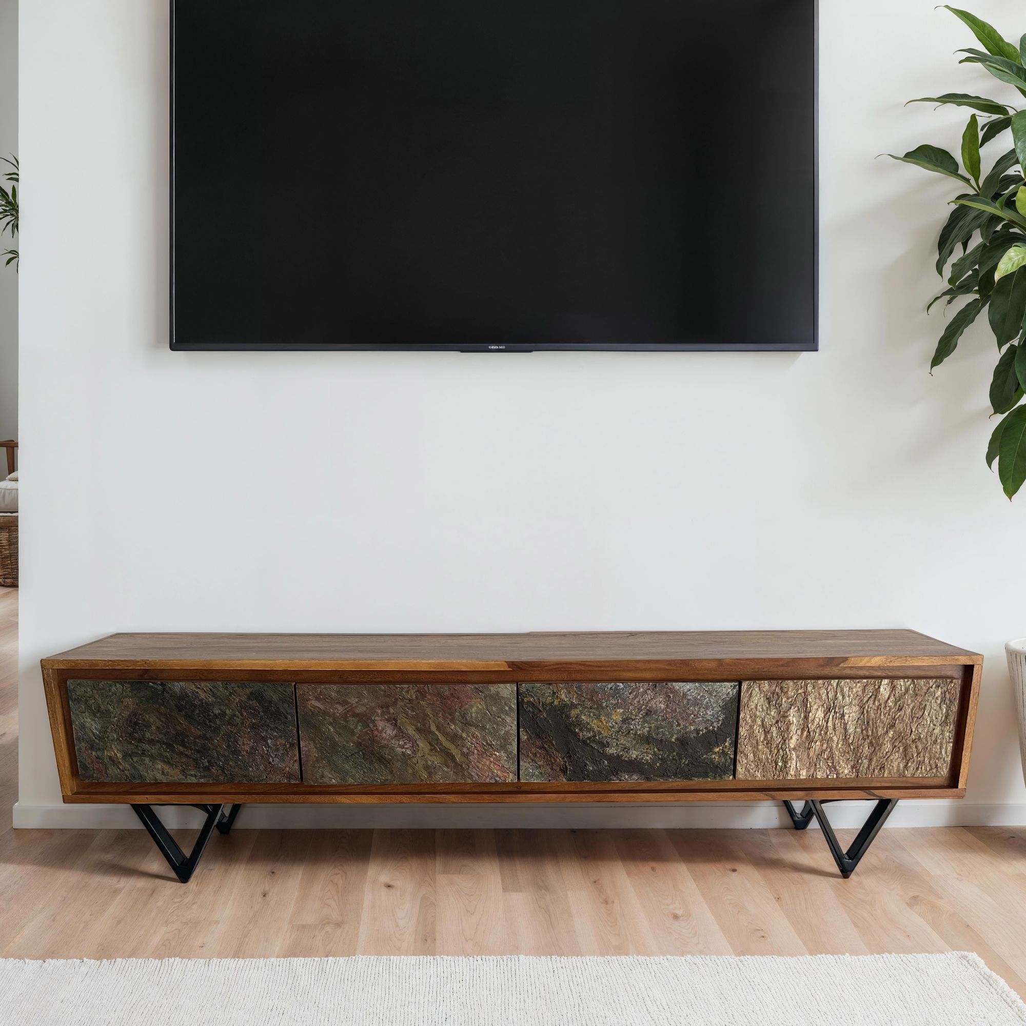 Lowboard Halsnoy Massivholz Braun 160 × 35 × 40 cm