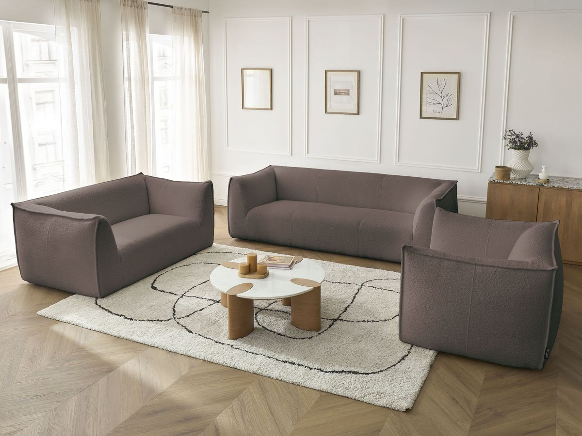 Bobochic Giorgia Sofa 5-Sitzer 534 × 100 cm Bouclé-Stoff Braun
