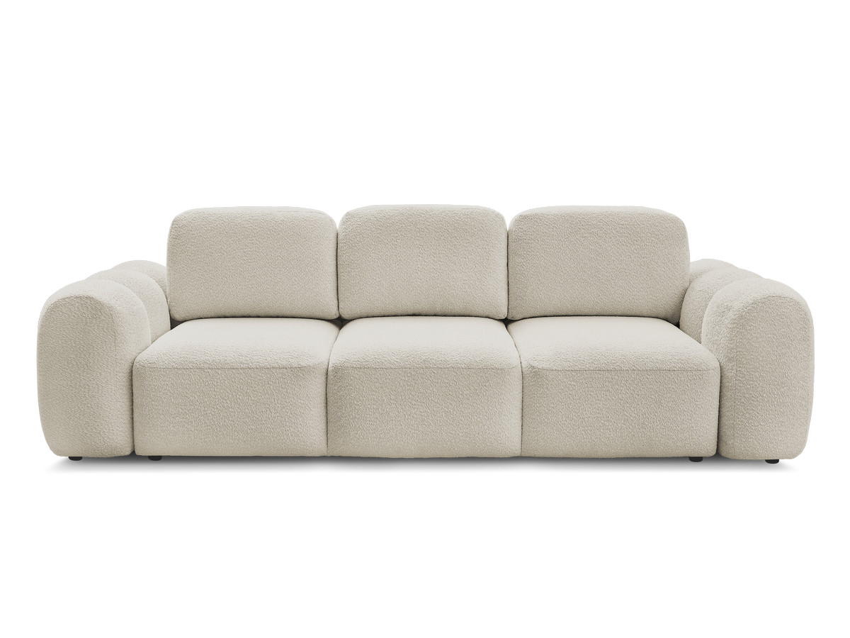 Bobochic Montaigne Schlafsofa 3-Sitzer mit Bettkasten Bouclé-Stoff Beige