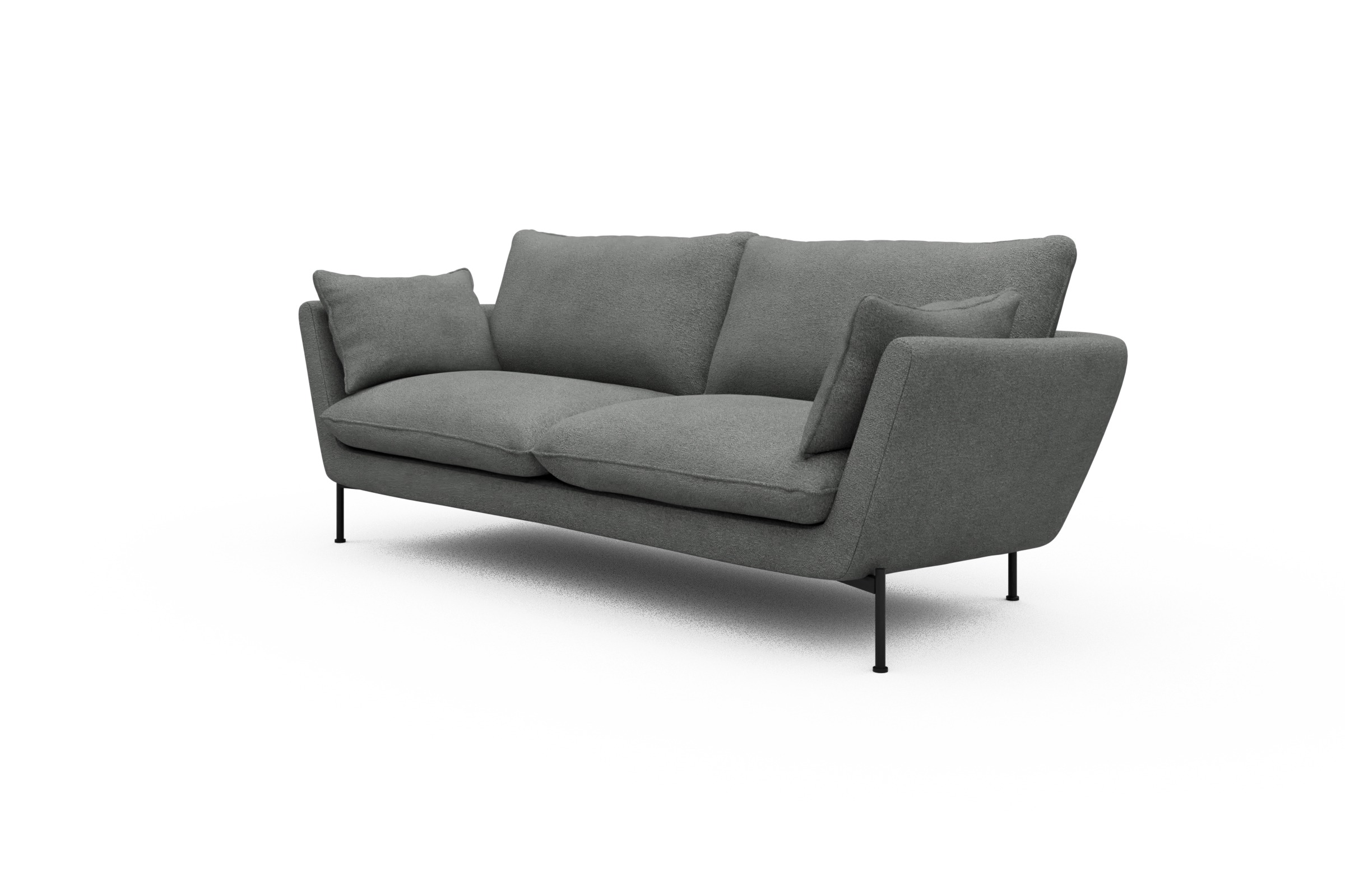 Sofa Anton 3-Sitzer Boucle-Ash-Grey