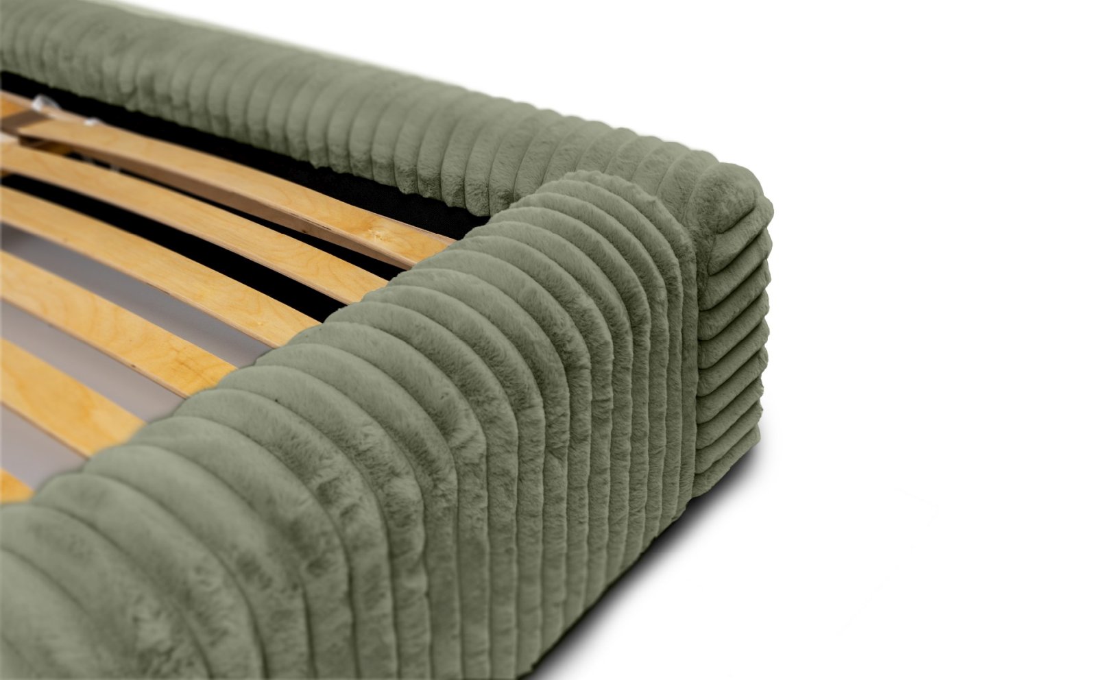 Polsterbett Miloa Softcord mit Fellstruktur 180x200 mit Holzrahmen Vito 77