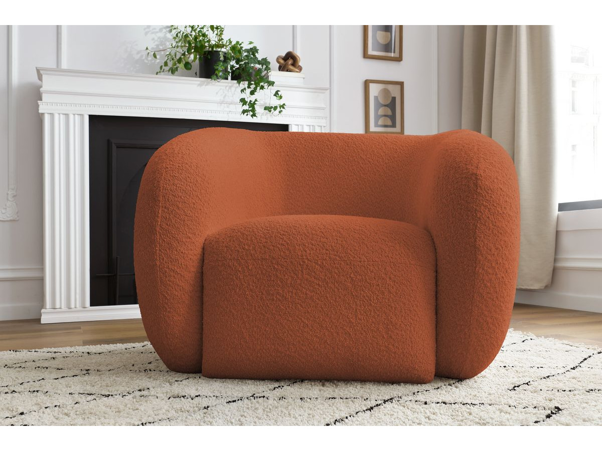 Bobochic Celine Sessel Bouclé-Stoff Orange