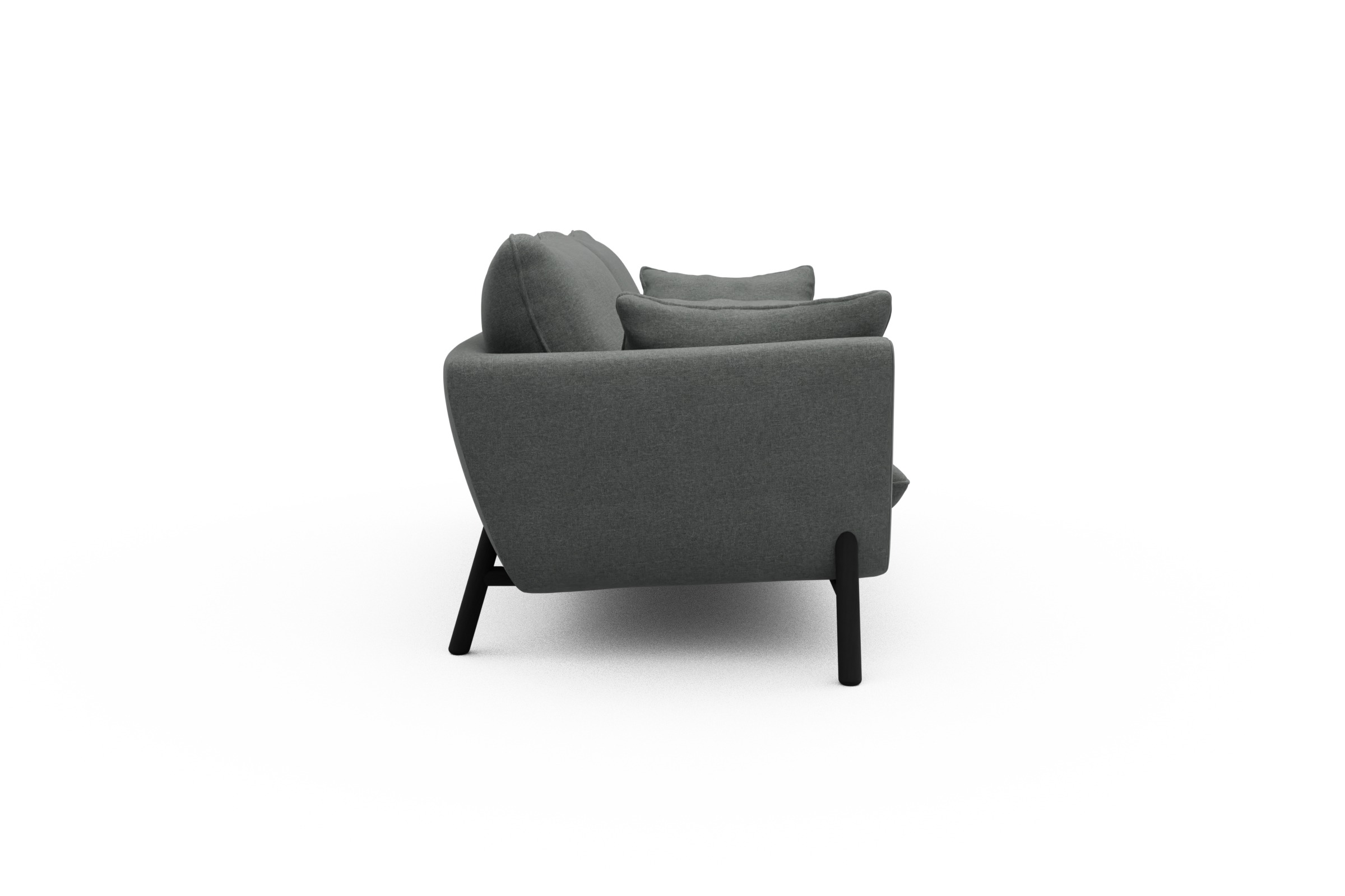 Sofa Emil 3-Sitzer Beinfarbe Eiche Schwarz Satya-Steel